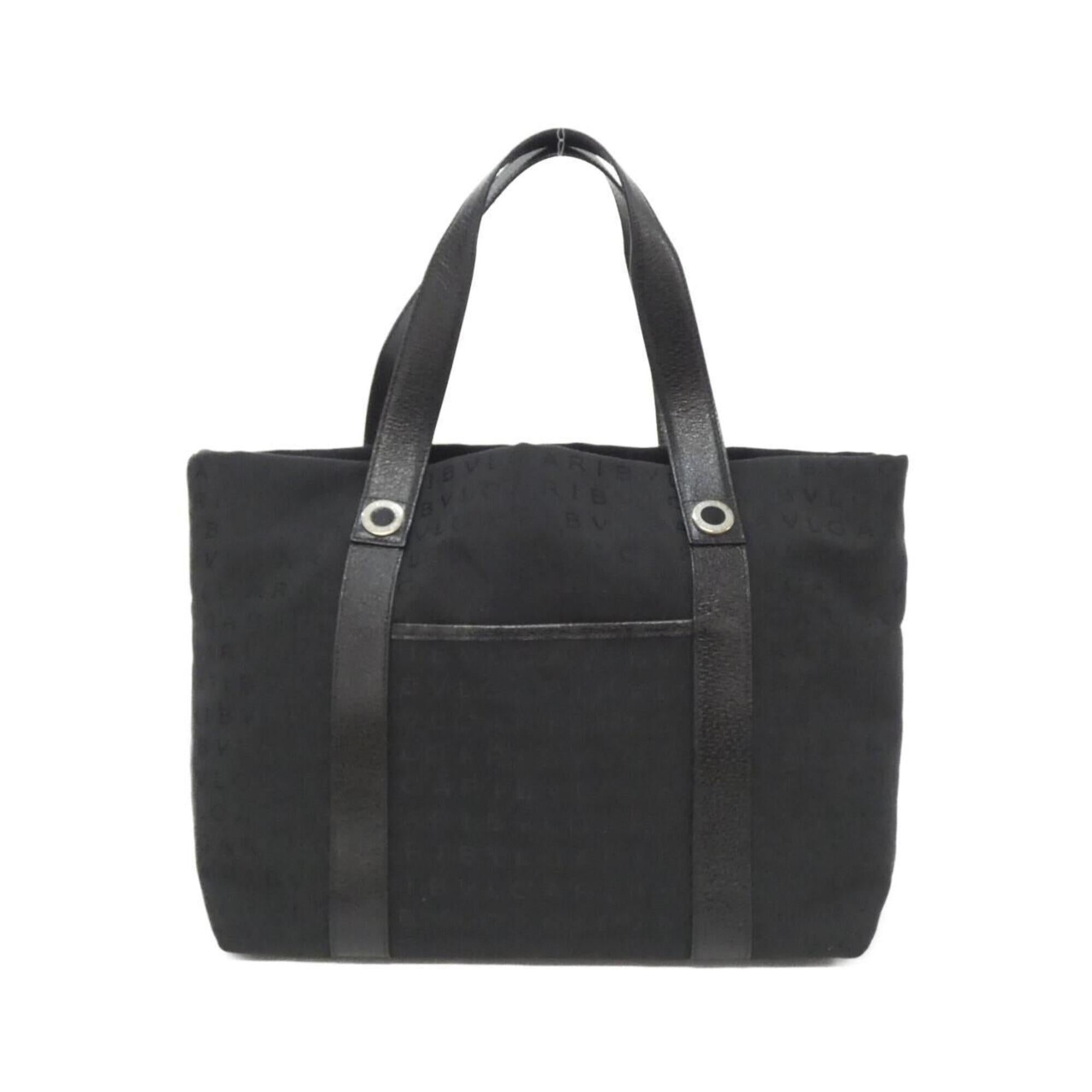 Bvlgari Black Canvas Leather Handbag (Pre-Owned)