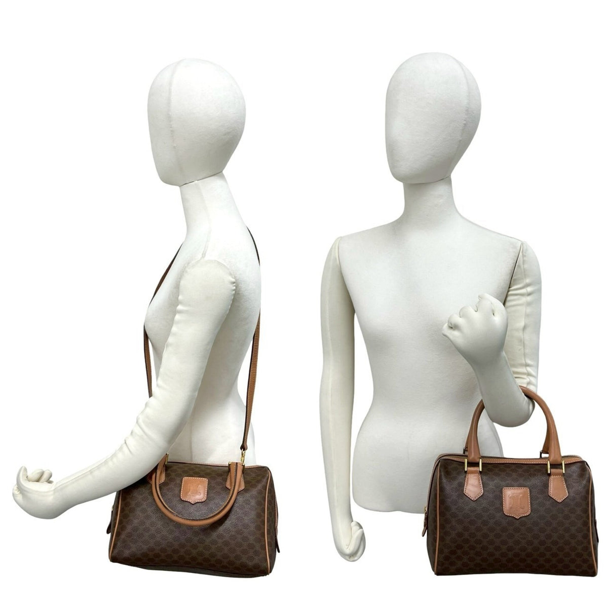 Celine Brown Leather Pvc Handbag Shoulder Bag (Pre-Owned)