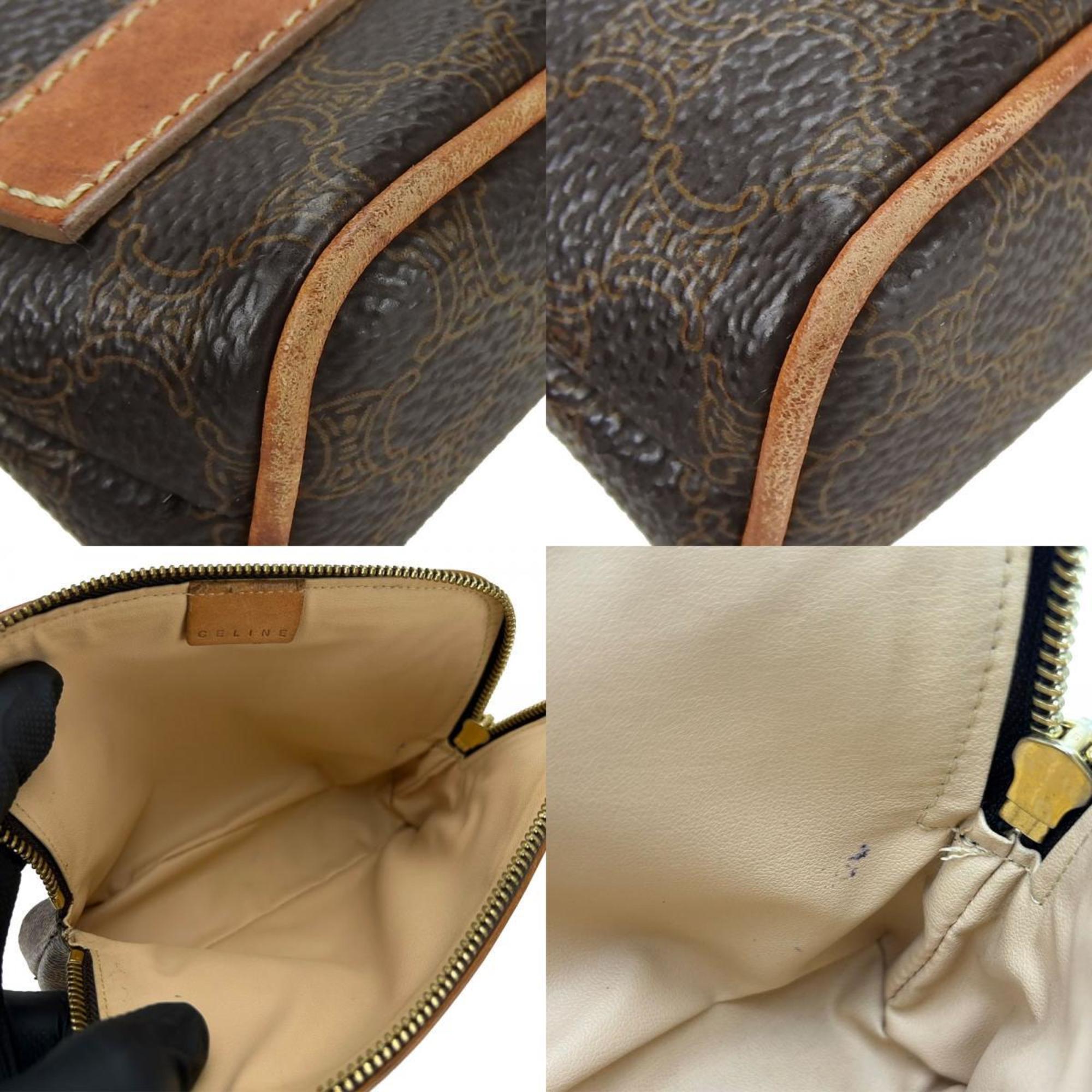 Celine Macadam Brown Pvc Leather Pouch (Pre-Owned)