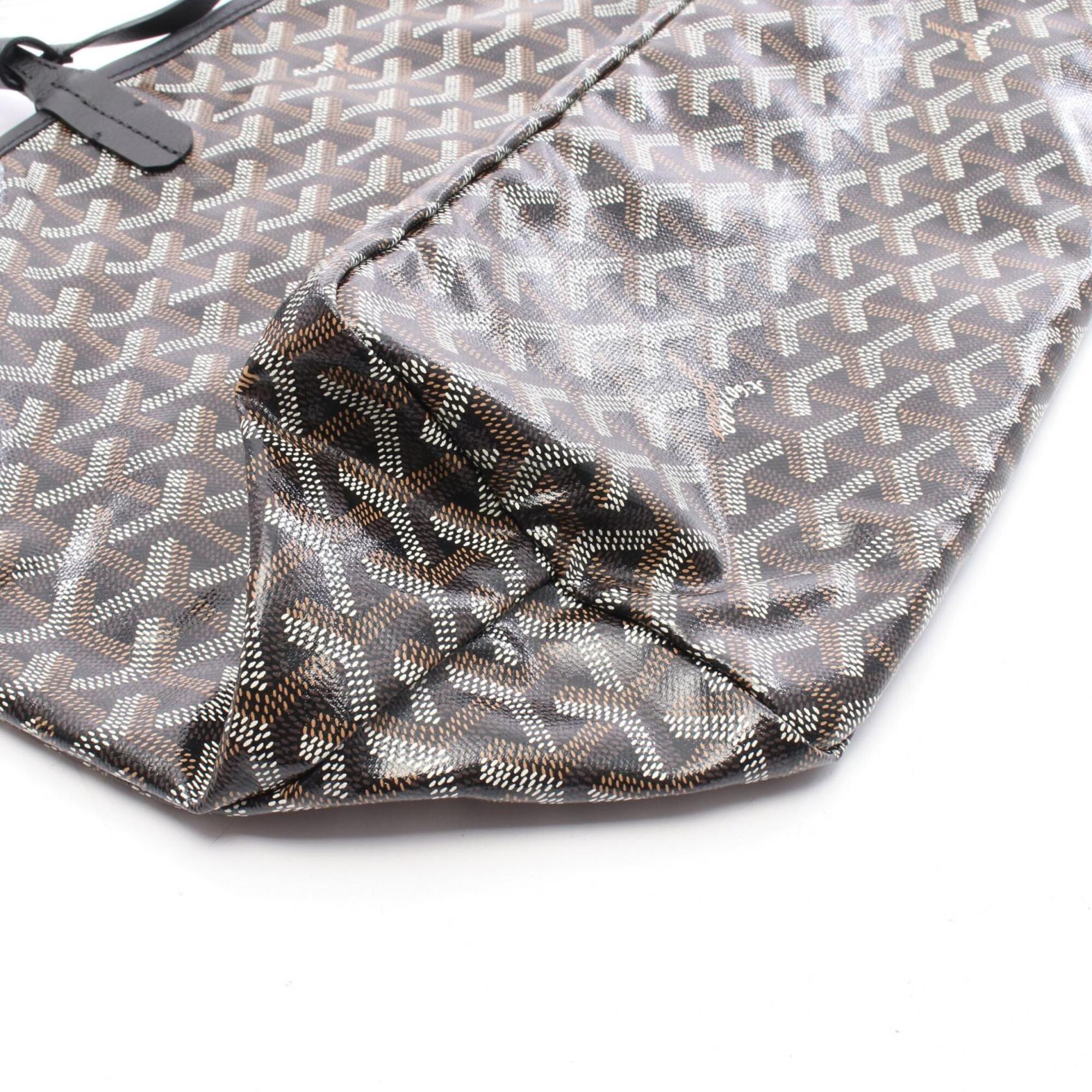 Goyard Black Brown White Coated Canvas Leather Handbag Tote Bag (Pre-Owned)