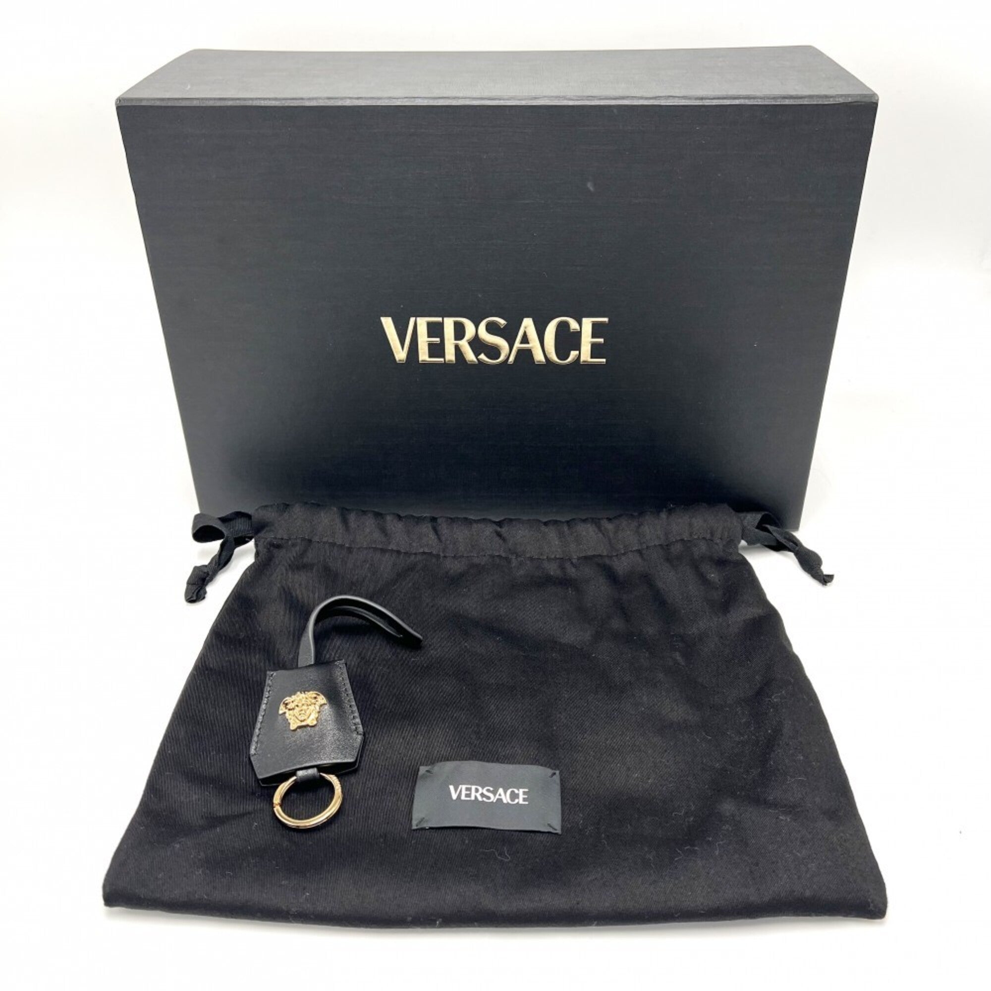 Versace Black Leather Handbag Shoulder Bag (Pre-Owned)