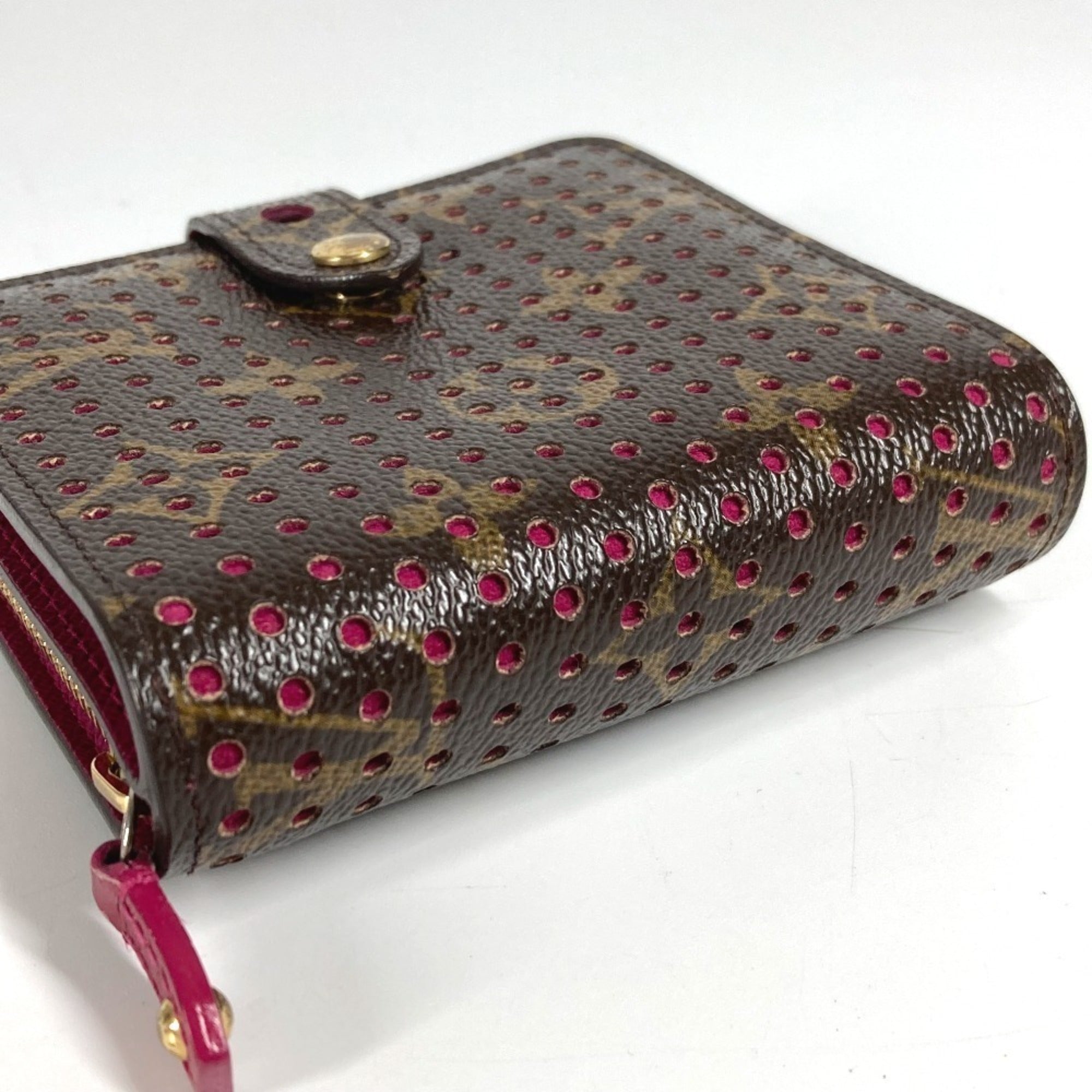 Louis Vuitton Monogram Fuchsia Pink Monogram Pink Monogram Perforated Wallet (Bi-Fold) (Pre-Owned)