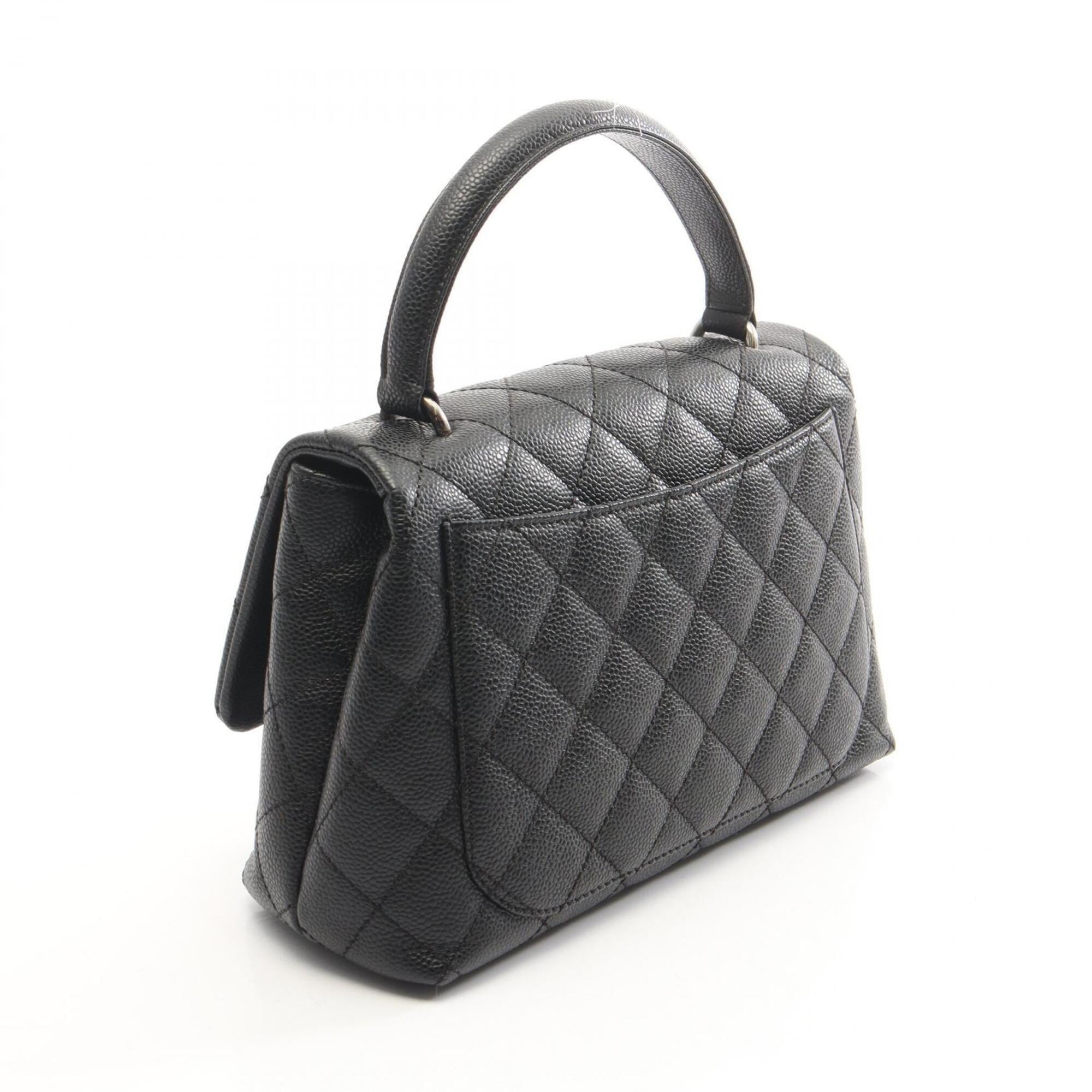 Chanel Black Grained Calfskin Handbag (Pre-Owned)