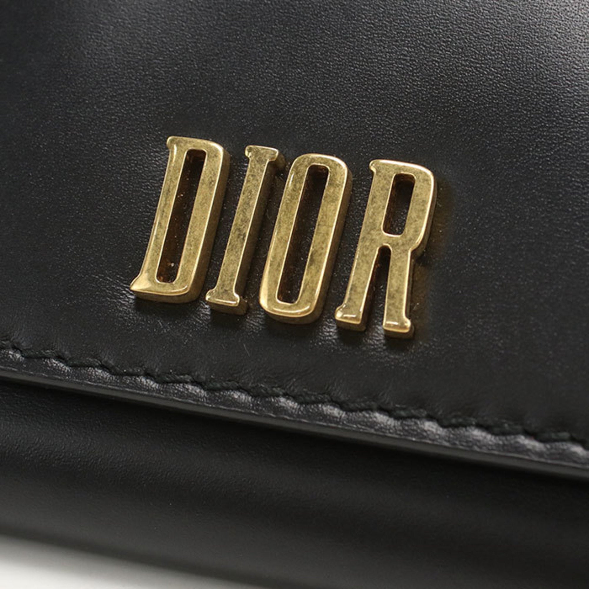 Christian Dior Black Leather Wallet (Tri-Fold) (Pre-Owned)