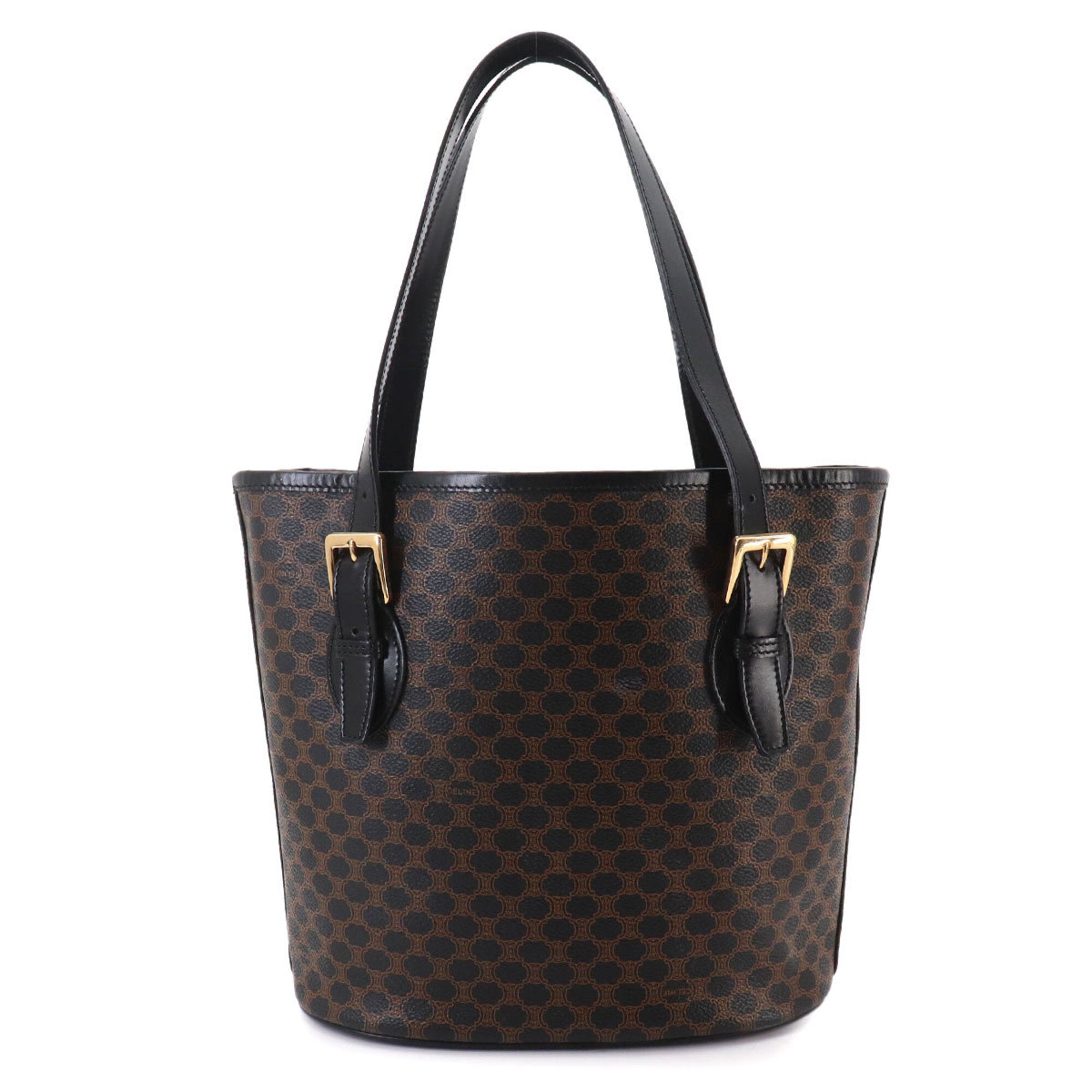 Celine Black Brown Leather Pvc Handbag Tote Bag (Pre-Owned)