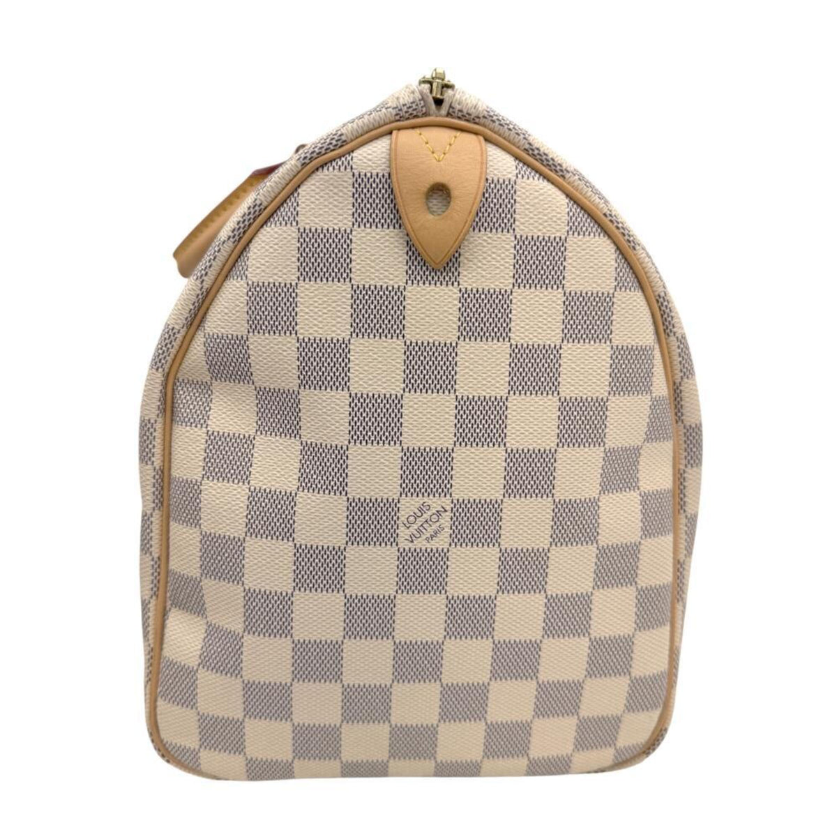 Louis Vuitton White Damier Azur Boston Bag Handbag (Pre-Owned)