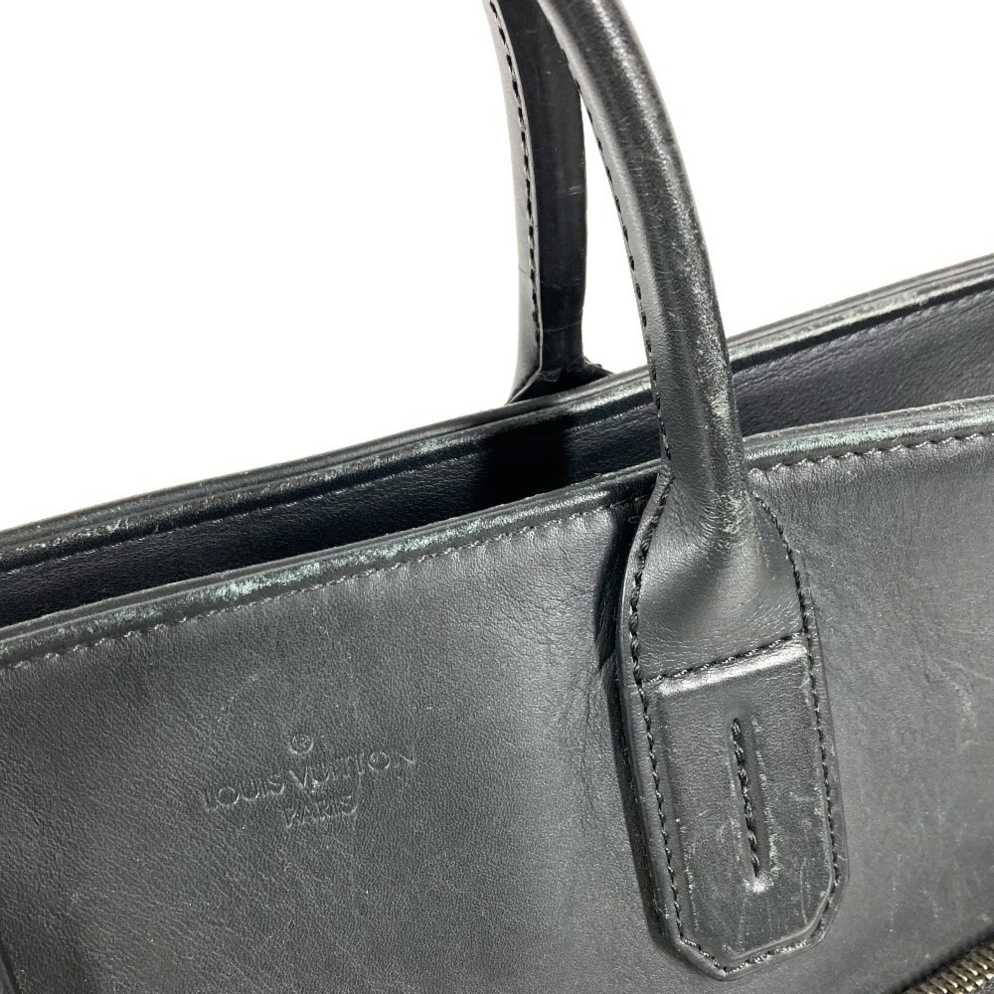 Louis Vuitton Black Onyx Damier Infini Leather Briefcase Handbag Shoulder Bag Tote Bag (Pre-Owned)
