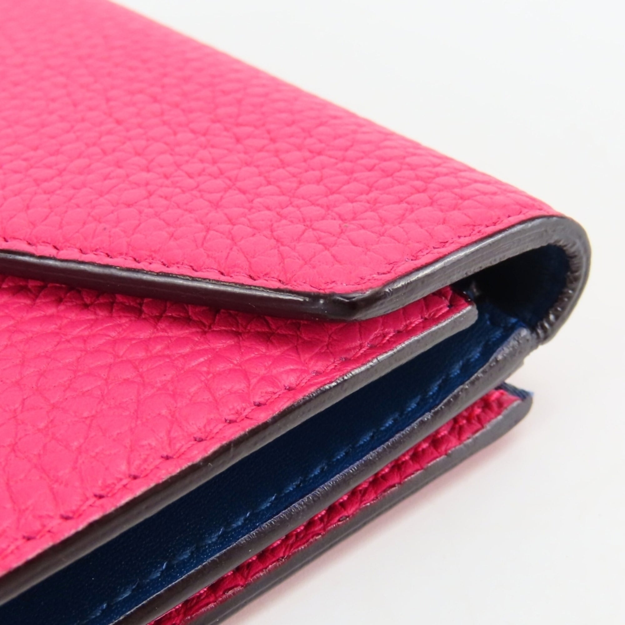 Christian Dior Navy Pink Leather Wallet (Tri-Fold) (Pre-Owned)