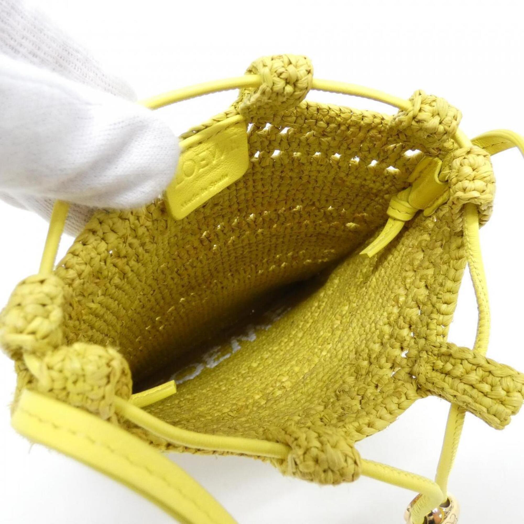 Loewe Yellow Raffia Shoulder Bag (Pre-Owned)