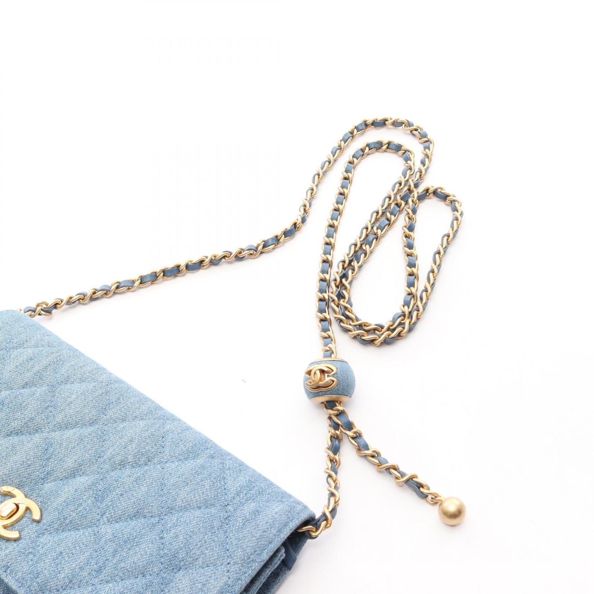 Chanel Blue Denim Handbag Shoulder Bag (Pre-Owned)