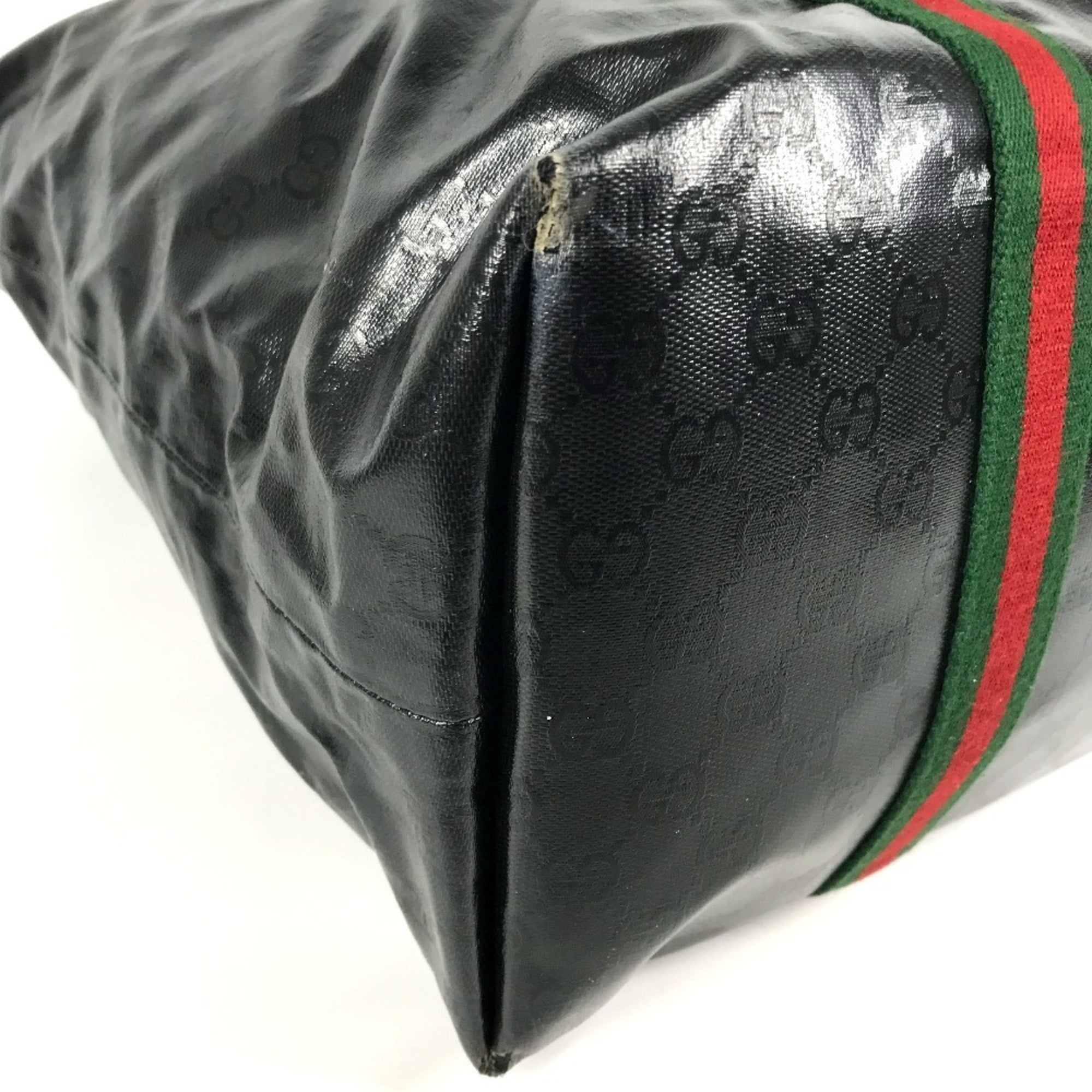 Gucci Black Coated Canvas Handbag Tote Bag (Pre-Owned)