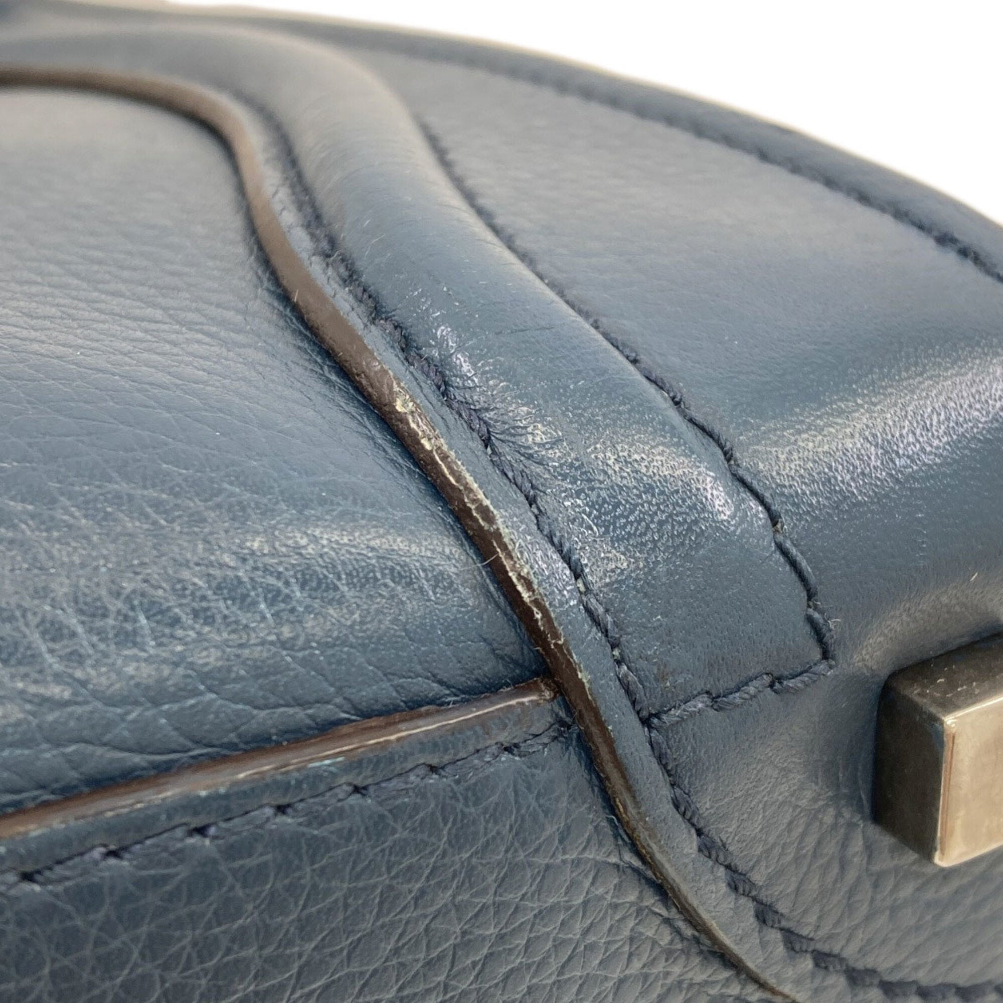 Celine Luggage Blue Leather Tote Bag (Pre-Owned)