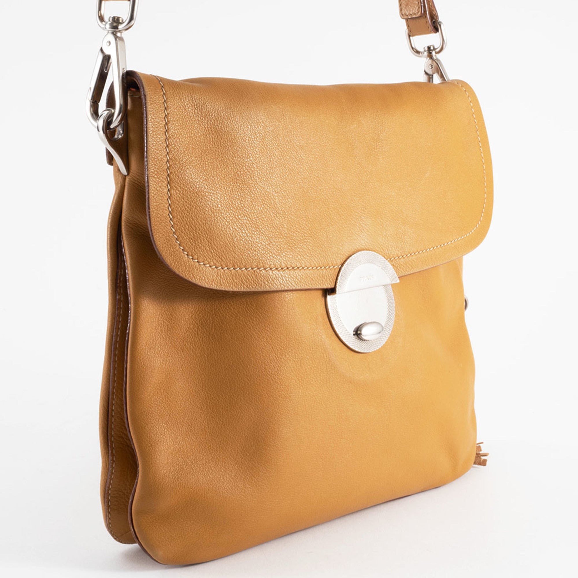 Prada Camel Leather Shoulder Bag (Pre-Owned)