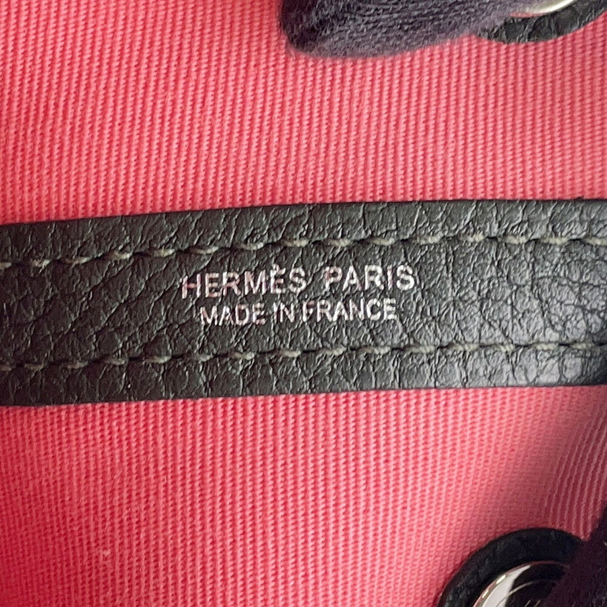 Hermes Rose Azalee Vert Fonce Toile Officier Handbag Tote Bag (Pre-Owned)