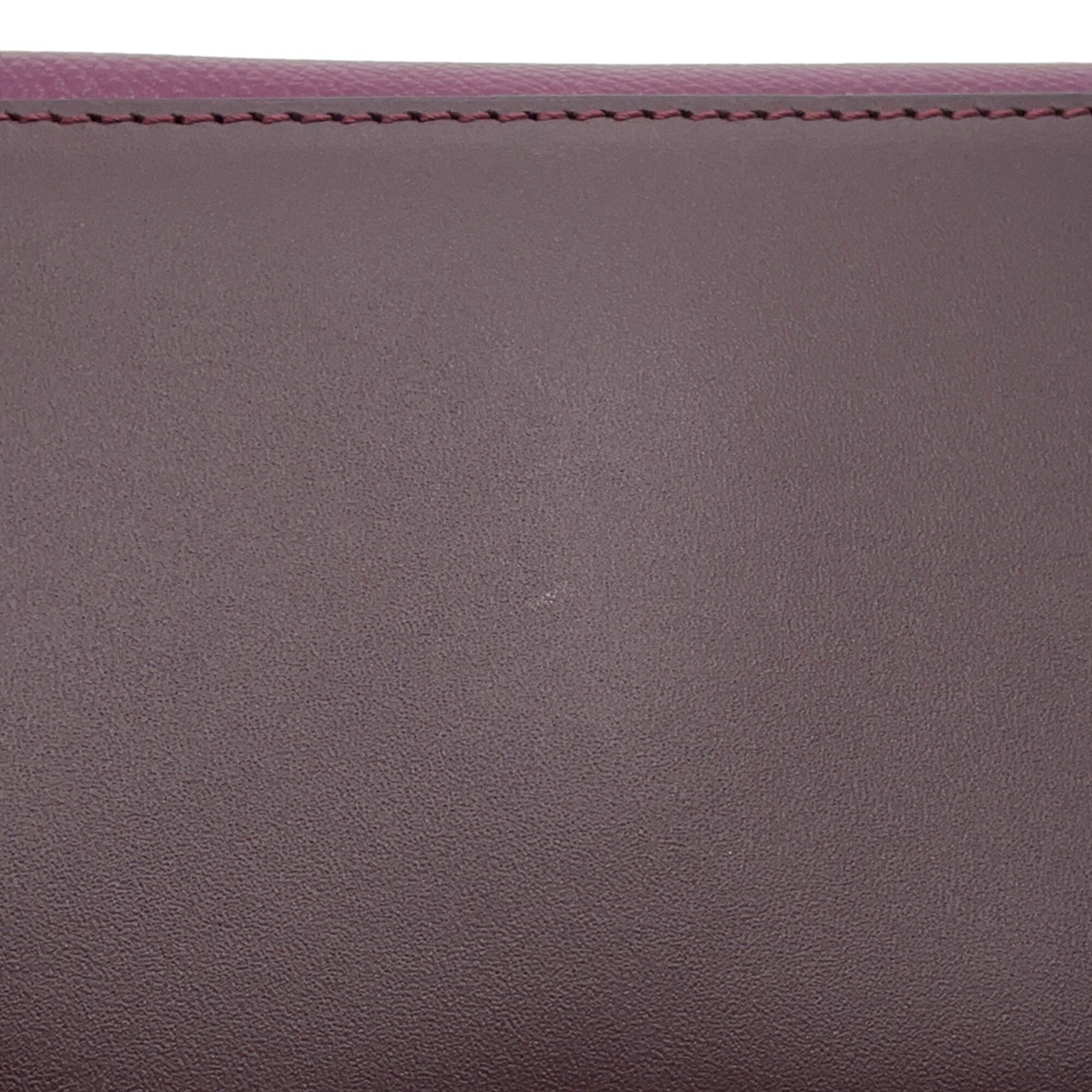 Fendi Bordeaux Purple Leather Chain/Shoulder Wallet (Pre-Owned)