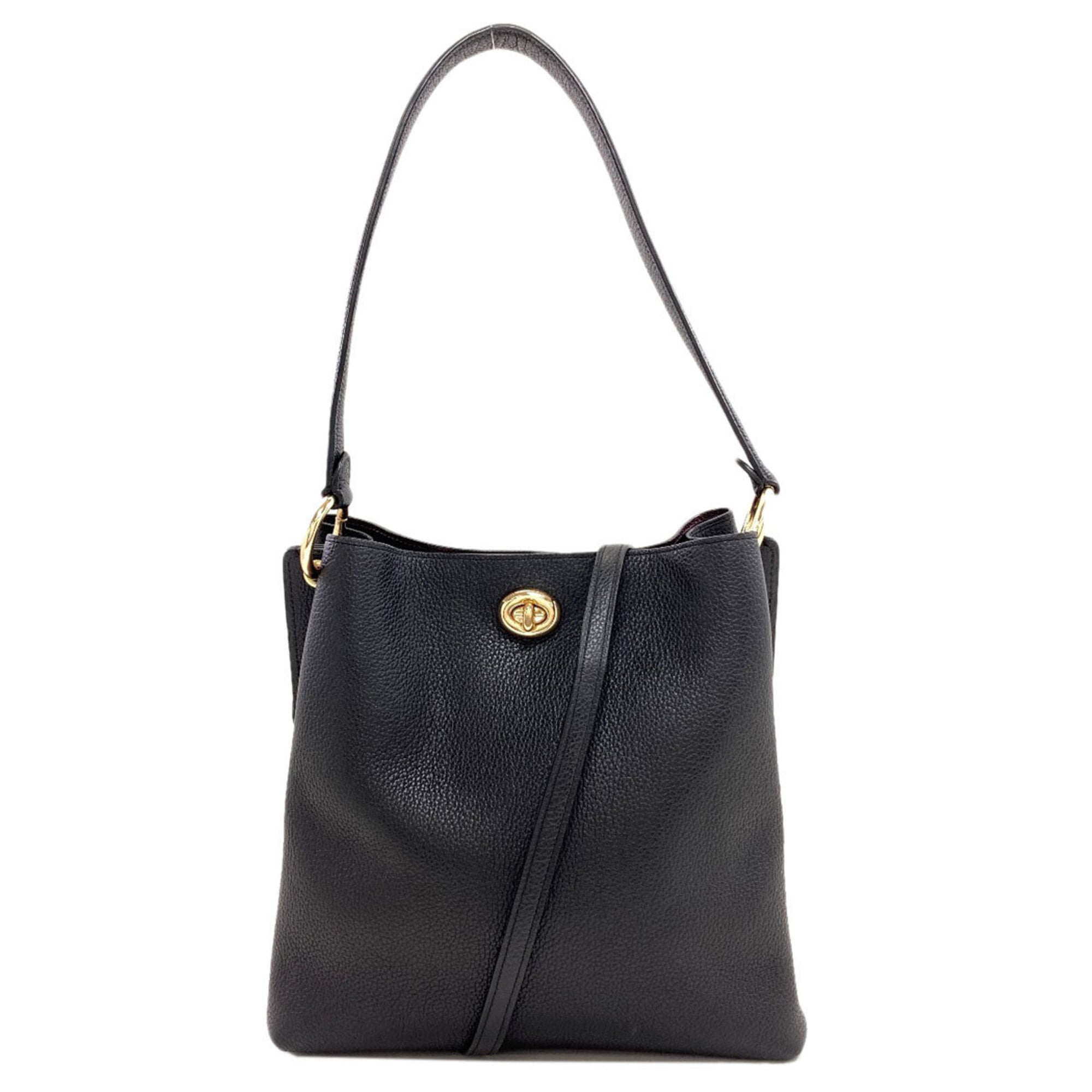 Coach Black Leather Handbag (Pre-Owned)