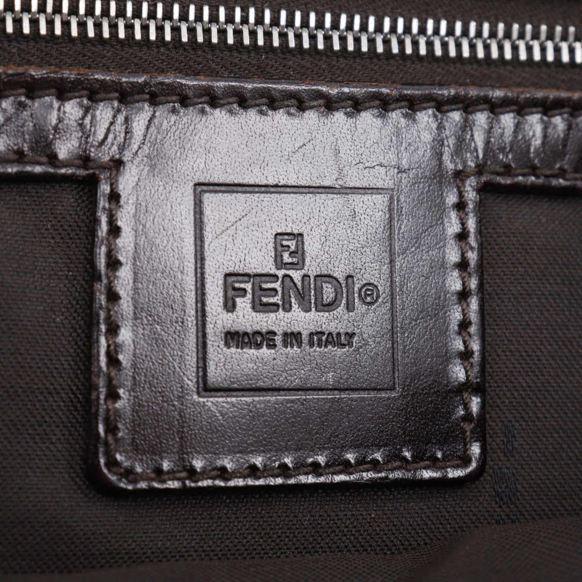 Fendi Brown Nylon Canvas Shoulder Bag (Pre-Owned)
