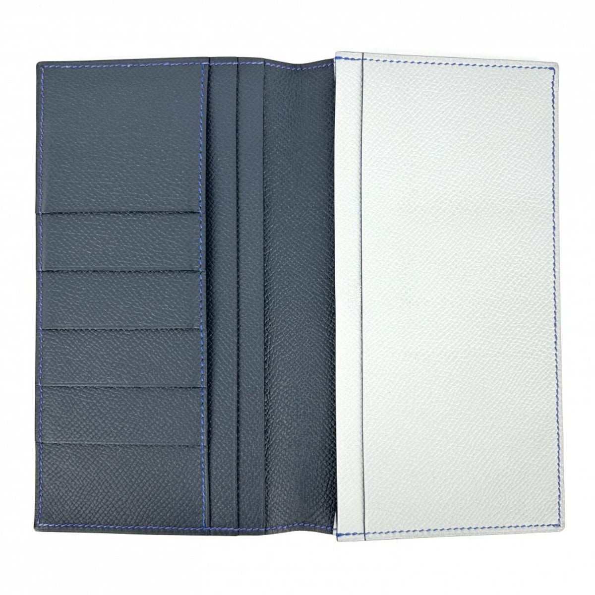 Hermes Mc2 Black Blue Gray Epsom Leather Long Wallet (Bi-Fold) (Pre-Owned)