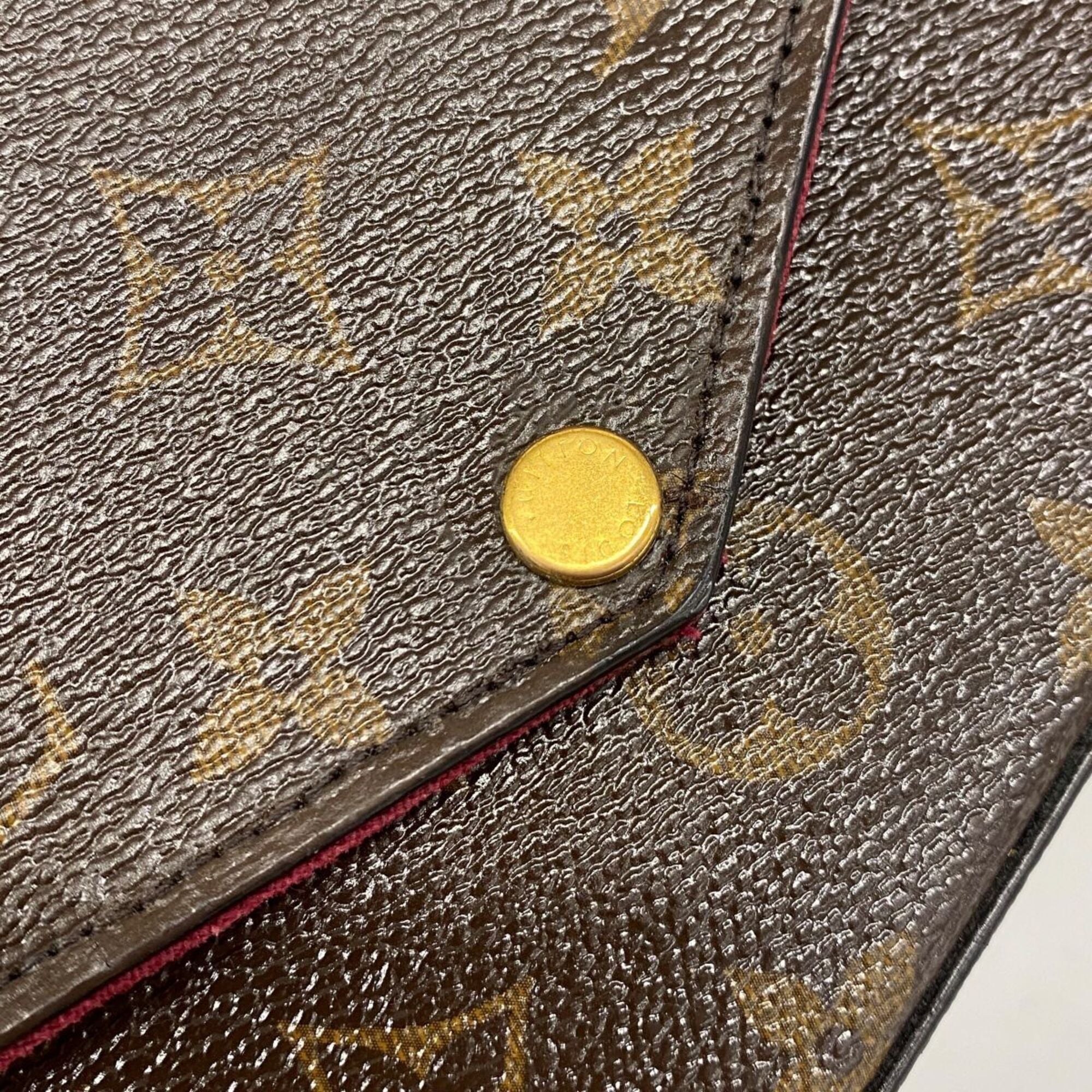 Louis Vuitton Brown Fuchsia Chain/Shoulder Wallet (Pre-Owned)