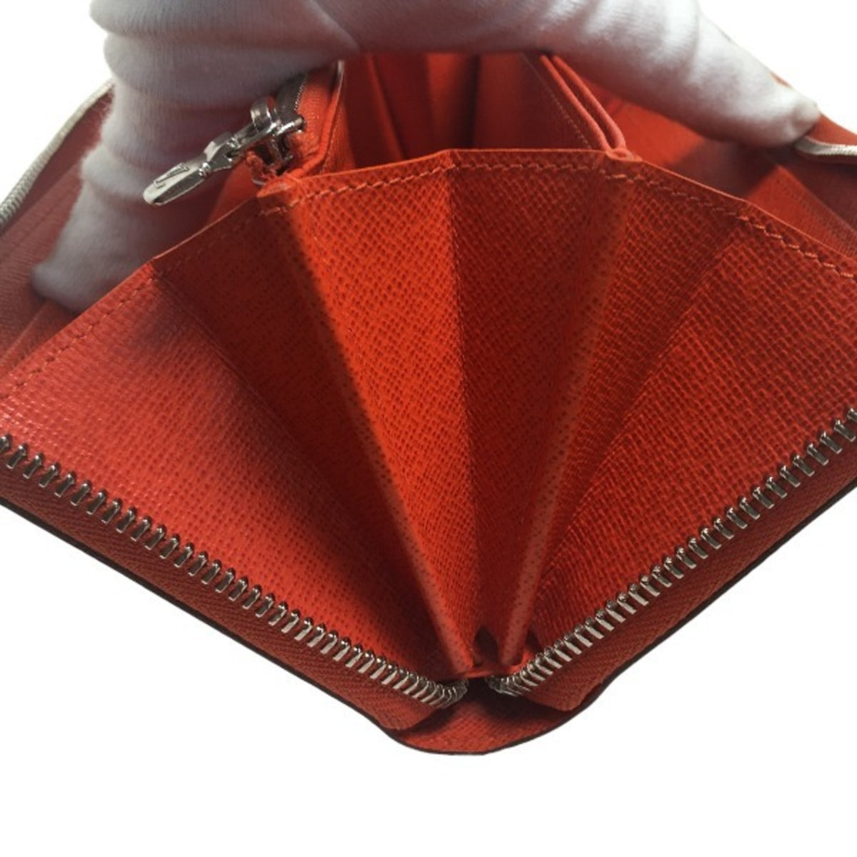 Louis Vuitton Epi Orange Epi Leather Long Wallet (Bi-Fold) (Pre-Owned)