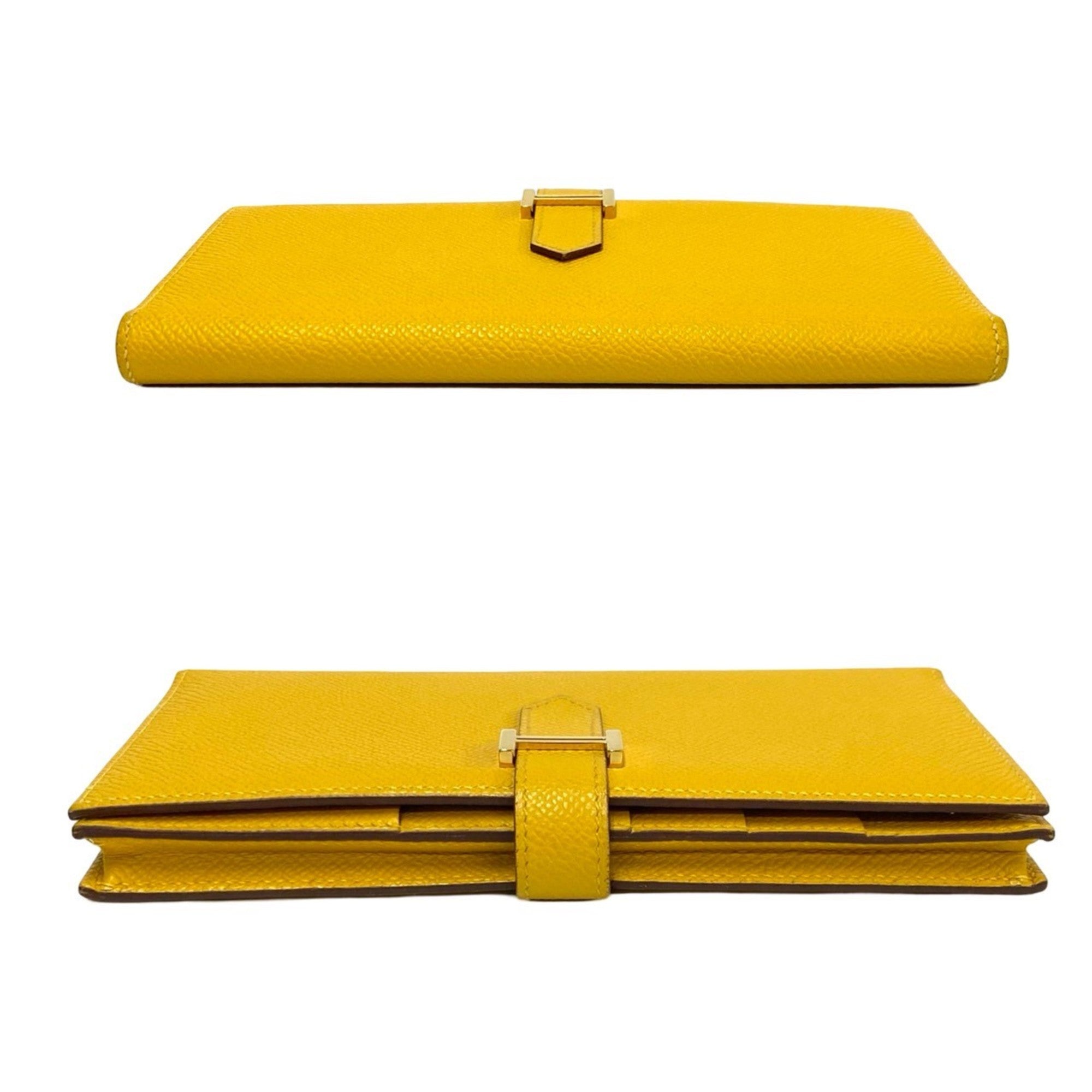 Hermes Yellow Epsom Leather Long Wallet (Bi-Fold) (Pre-Owned)