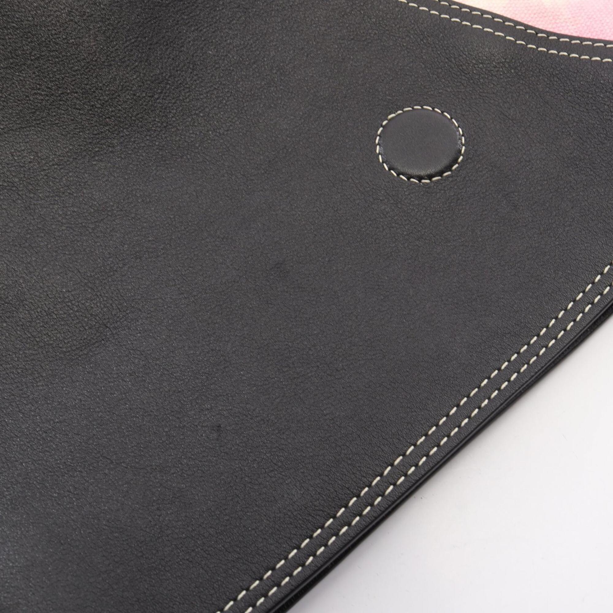 Celine Black Pink White Canvas Leather Handbag Tote Bag (Pre-Owned)