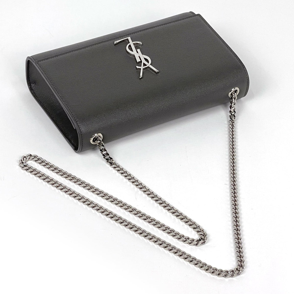 Saint Laurent Gray Leather Shoulder Bag (Pre-Owned)