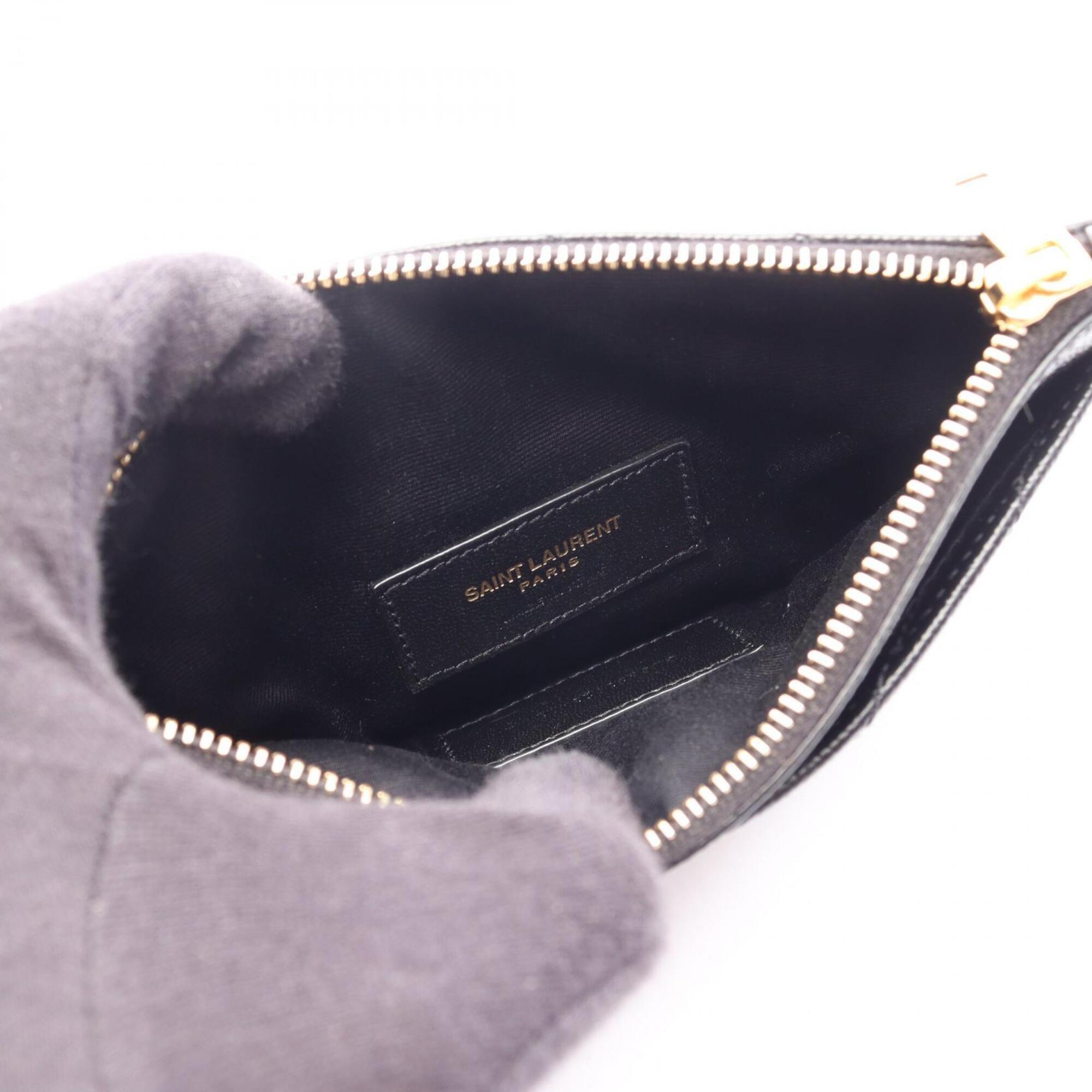 Saint Laurent Black Leather Handbag Pouch (Pre-Owned)