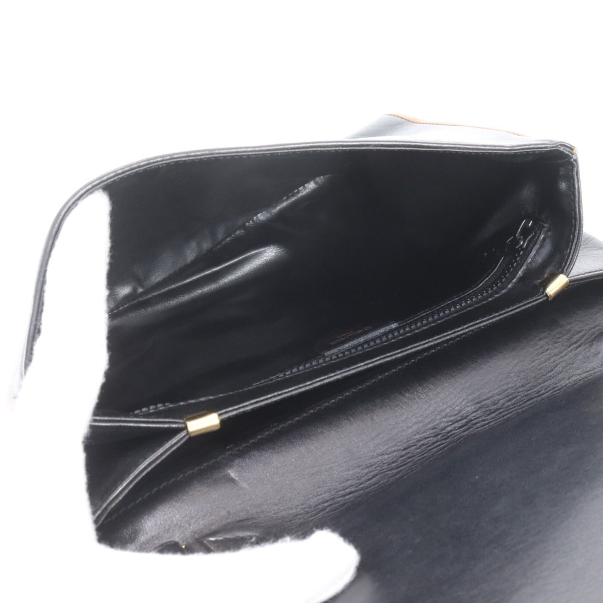 Celine Black Brown Leather Handbag Shoulder Bag Tote Bag (Pre-Owned)