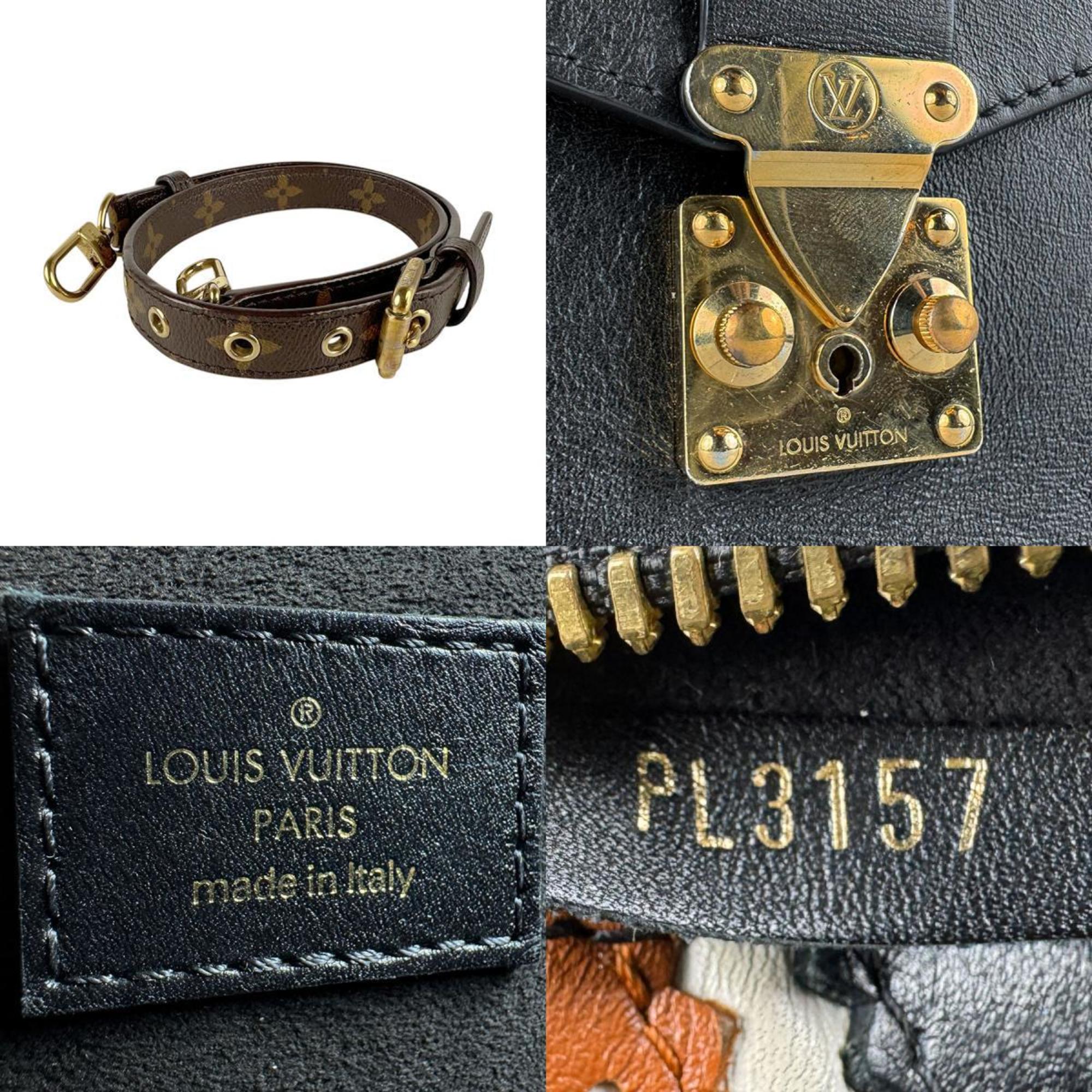 Louis Vuitton Black Brown Monogram Monogram Leather Handbag Pochette Shoulder Bag (Pre-Owned)