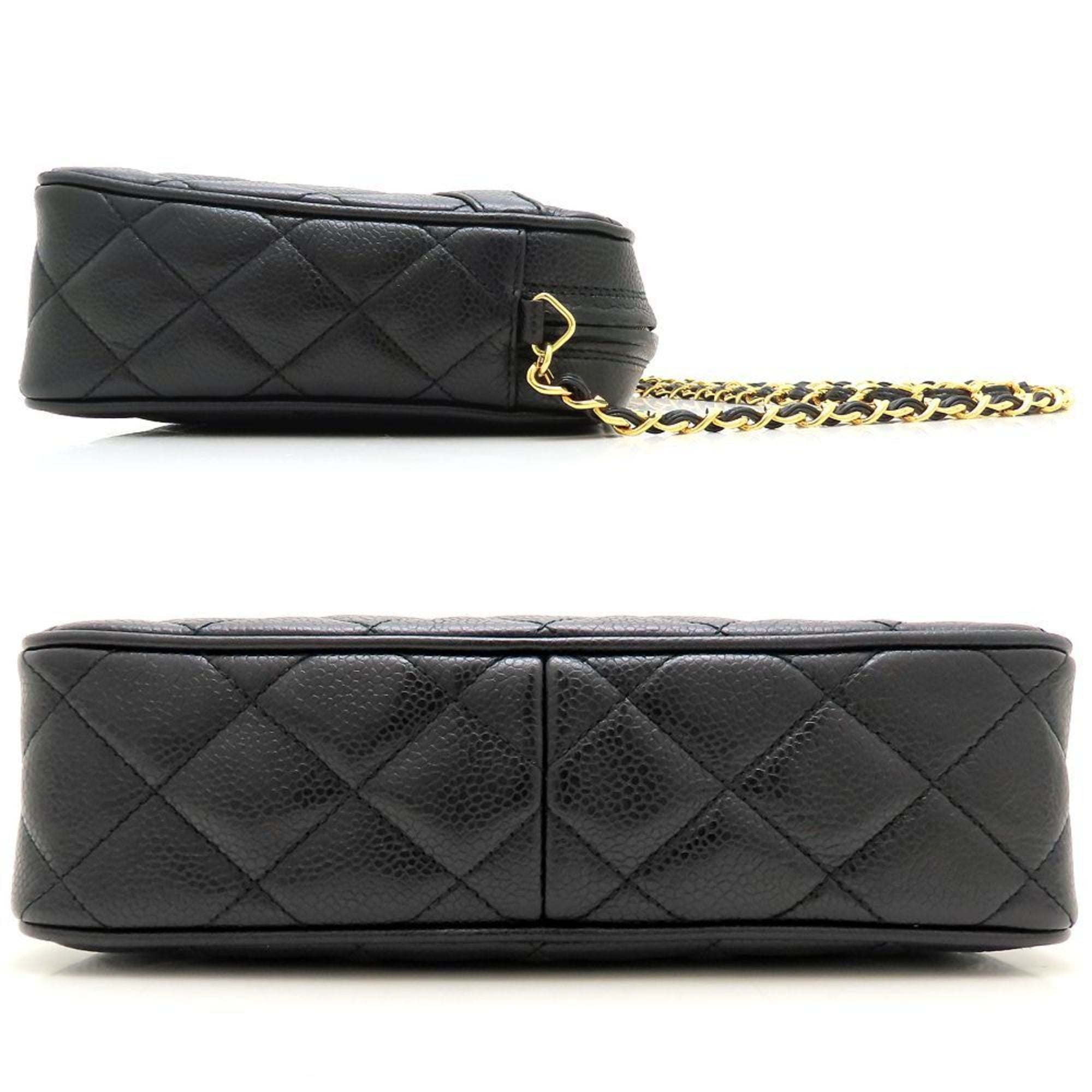 Chanel Black Grained Calfskin Shoulder Bag (Pre-Owned)