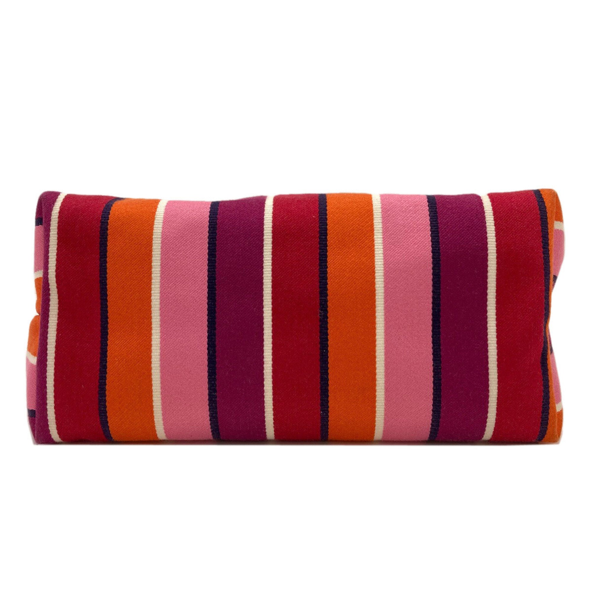 Longchamp Orange Pink Purple Canvas Tote Bag (Pre-Owned)