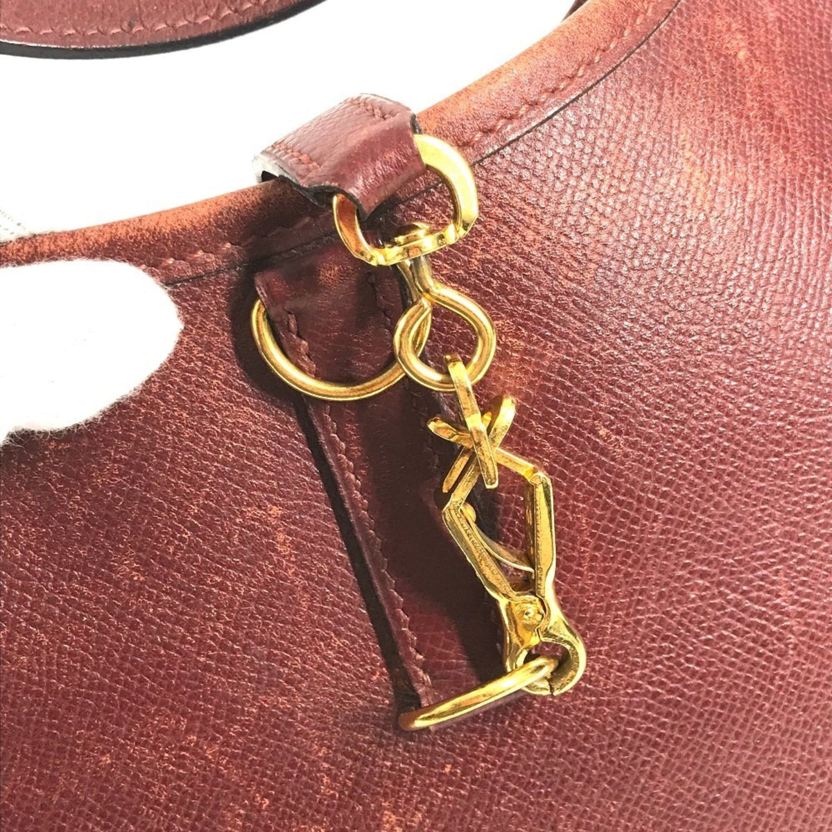 Hermes Trim Brown Leather Shoulder Bag Tote Bag (Pre-Owned)