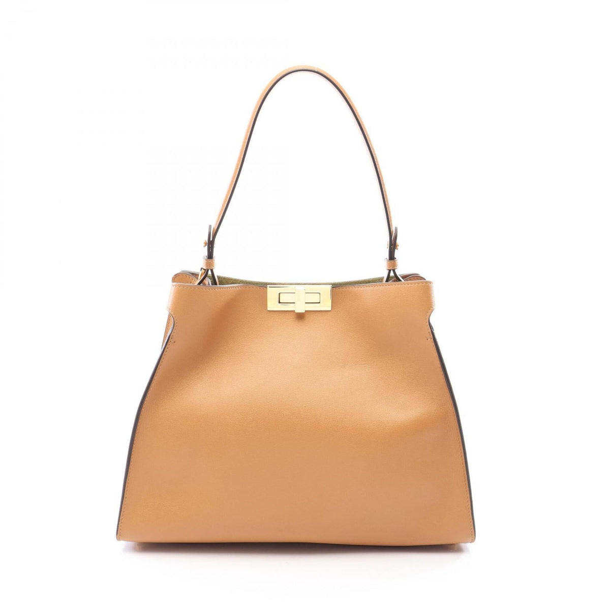 Fendi Brown Leather Handbag Shoulder Bag (Pre-Owned)
