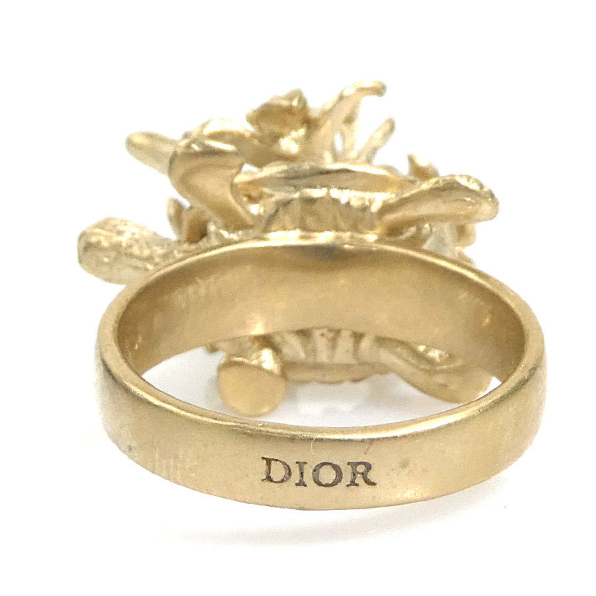 Christian Dior Gold Metal Band Ring (Pre-Owned)