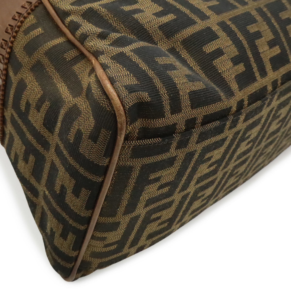 Fendi Dark Brown Khaki Brown Zucca Shoulder Bag Tote Bag (Pre-Owned)