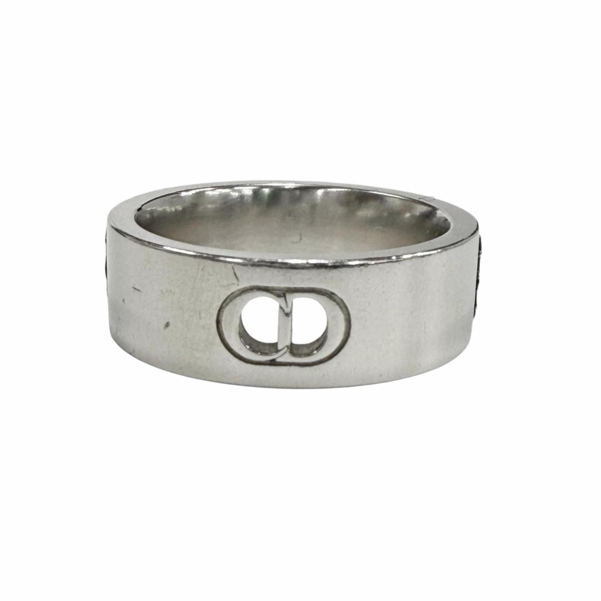 Dior Homme Silver Black Silver 925 Band Ring (Pre-Owned)