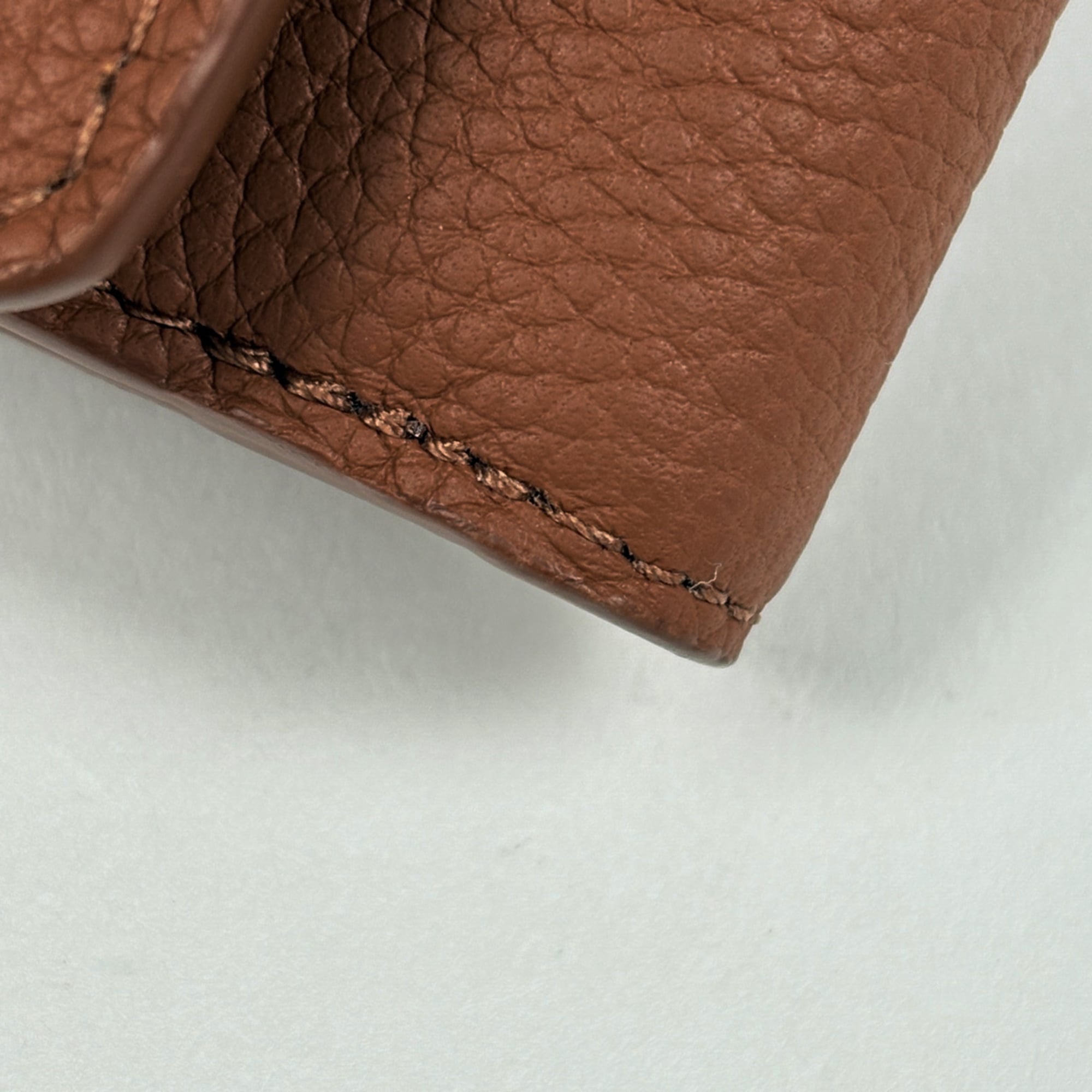 Louis Vuitton Brown Leather Wallet (Tri-Fold) (Pre-Owned)