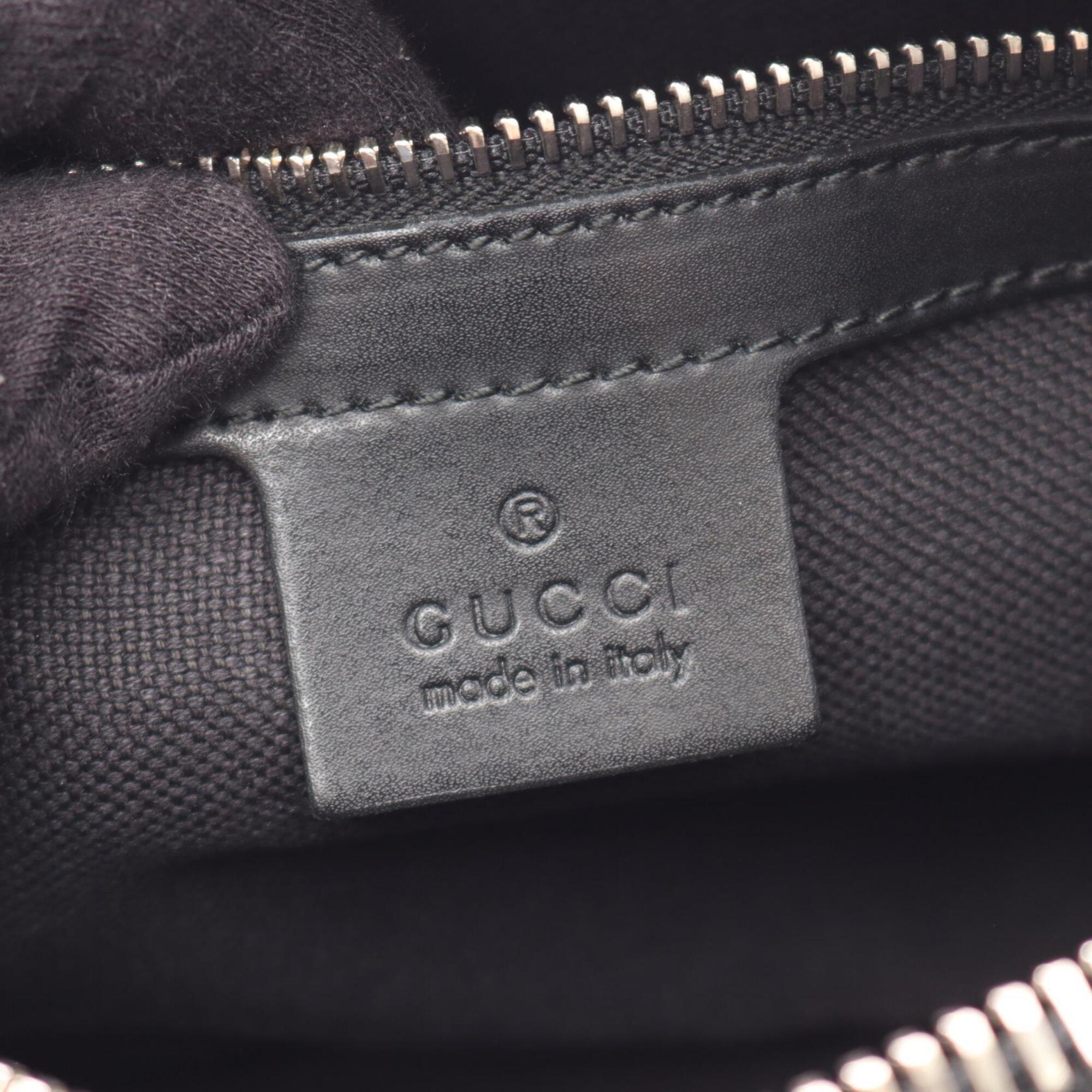 Gucci Black Gray Pvc Coated Canvas Leather Fanny Pack (Pre-Owned)