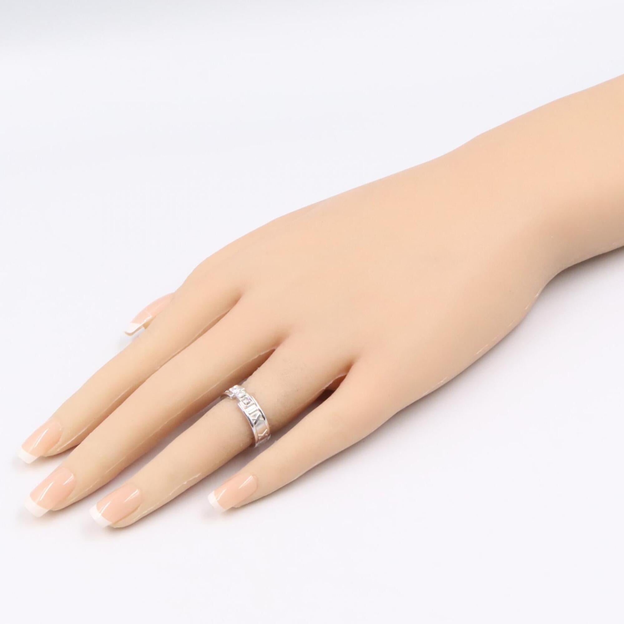 Tiffany Silver Clear White Gold (18K) Band Ring (Pre-Owned)