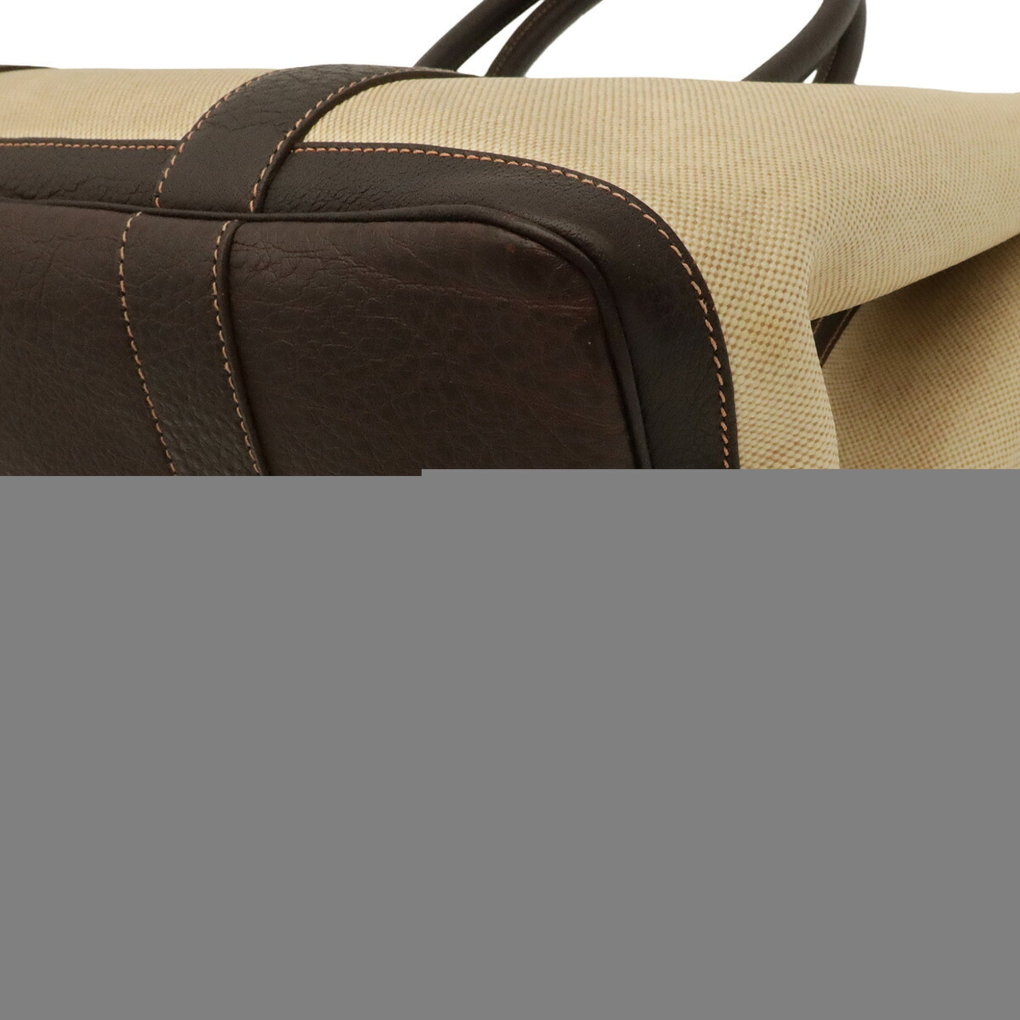 Hermes Brown Dark Brown Natural Toile H Shoulder Bag Tote Bag (Pre-Owned)
