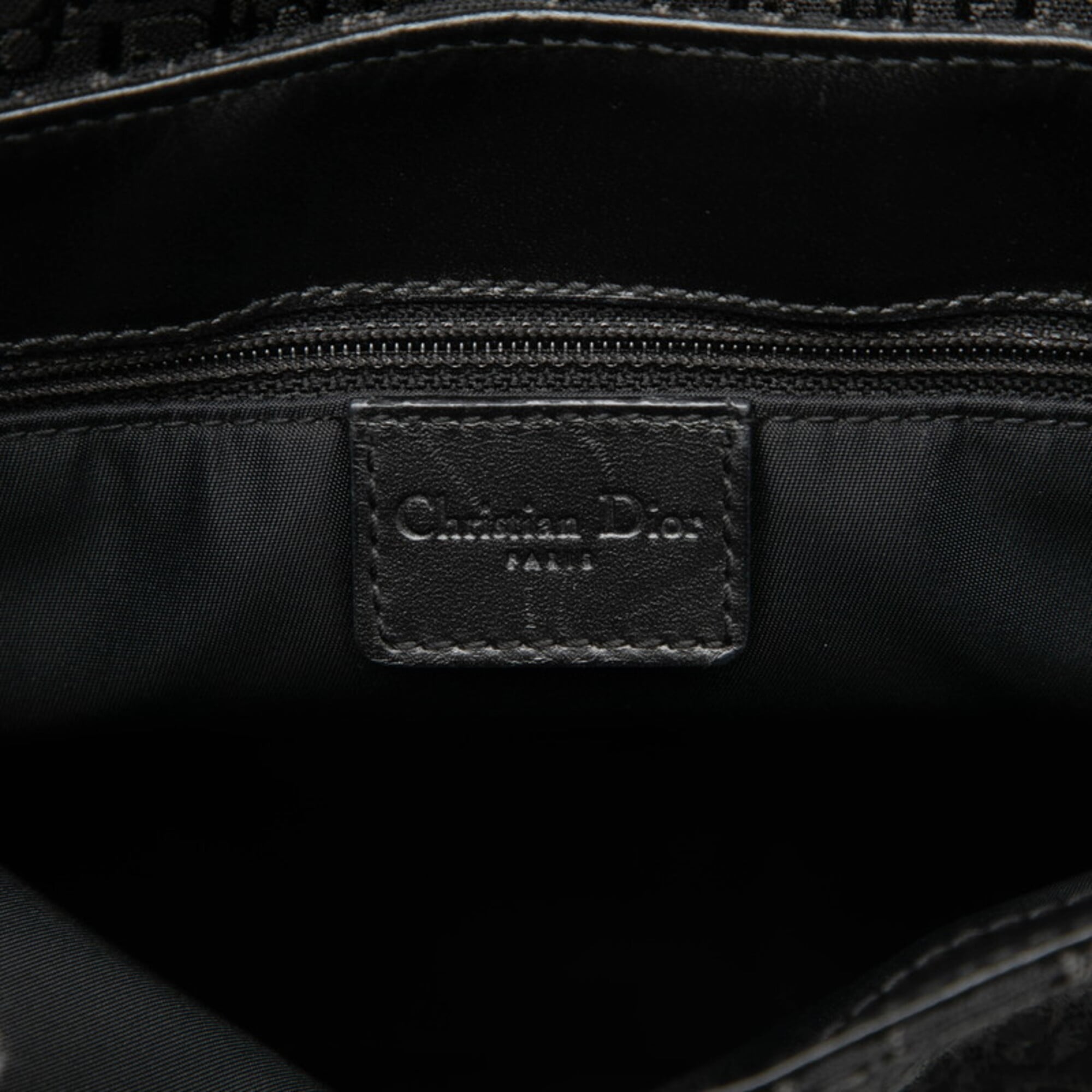 Christian Dior Black Canvas Leather Shoulder Bag (Pre-Owned)