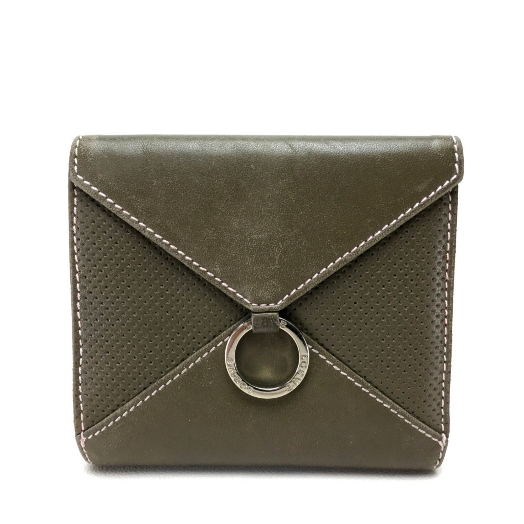 Loewe Khaki Leather Wallet (Bi-Fold) (Pre-Owned)