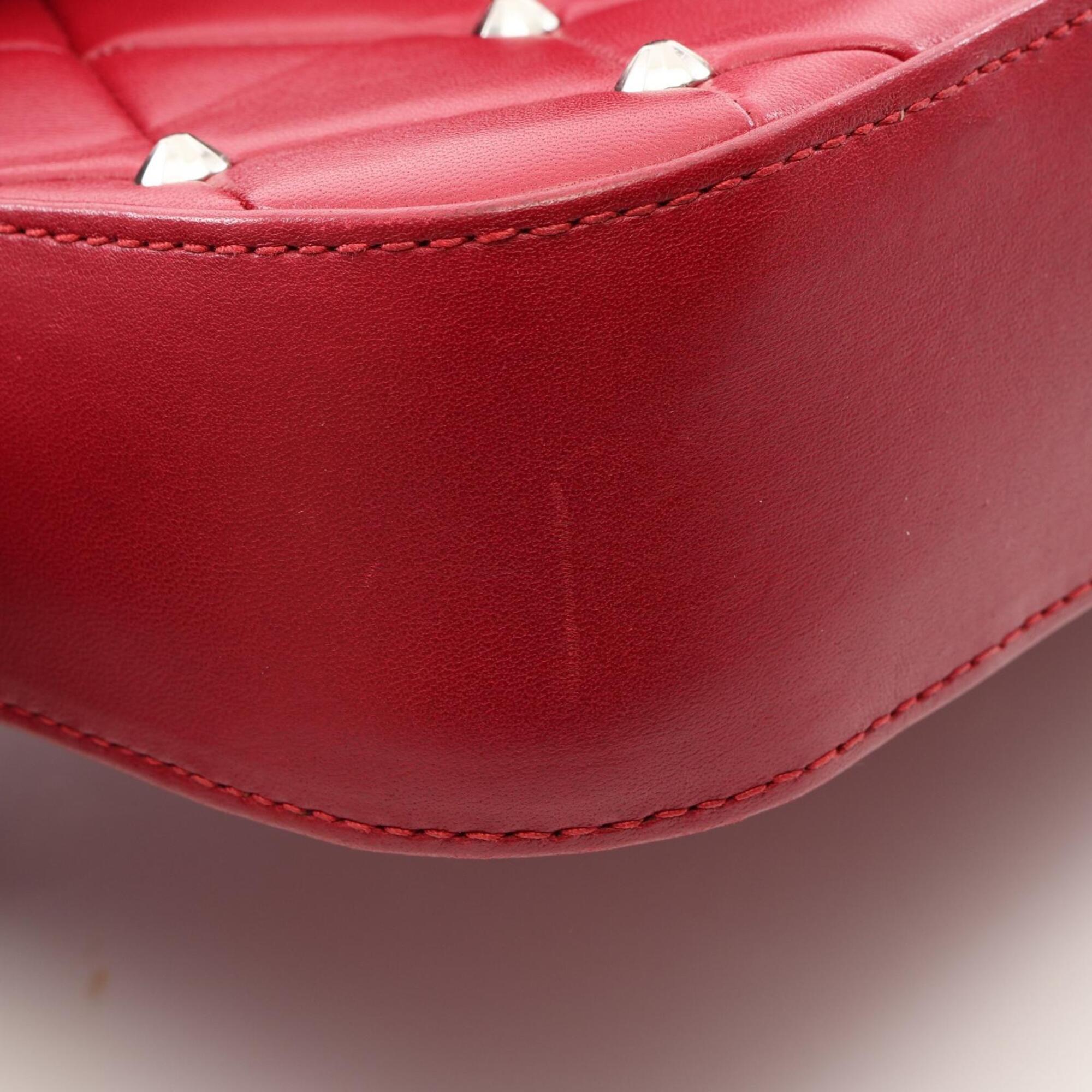 Miu Miu Red Color Leather Handbag Shoulder Bag (Pre-Owned)