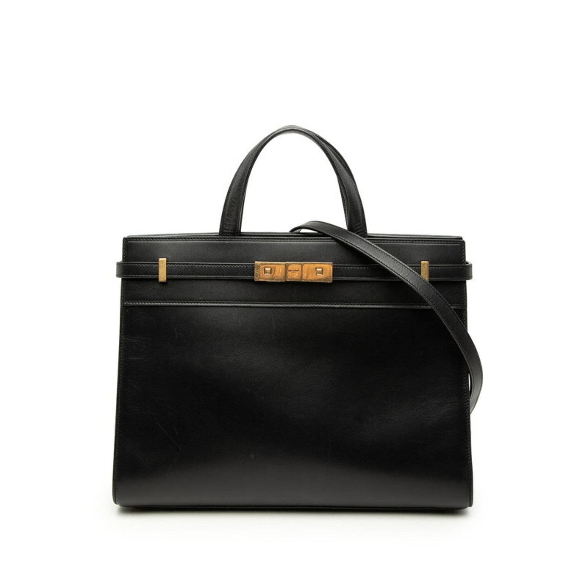 Saint Laurent Black Leather Handbag Shoulder Bag (Pre-Owned)
