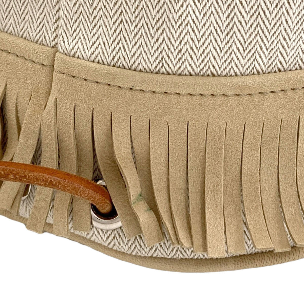 Hermes Beige Canvas Shoulder Bag (Pre-Owned)