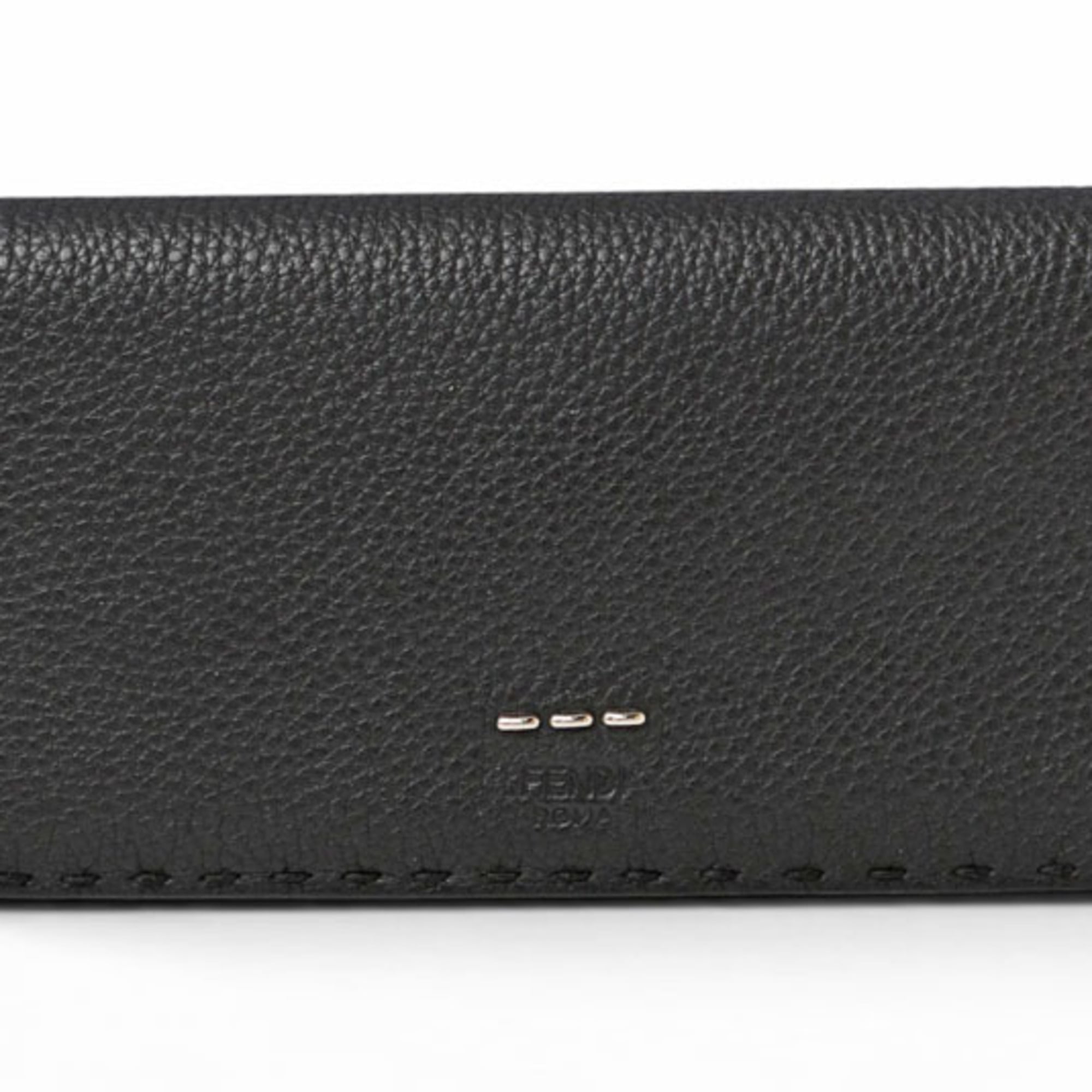 Fendi Selleria Black Leather Long Wallet (Bi-Fold) (Pre-Owned)