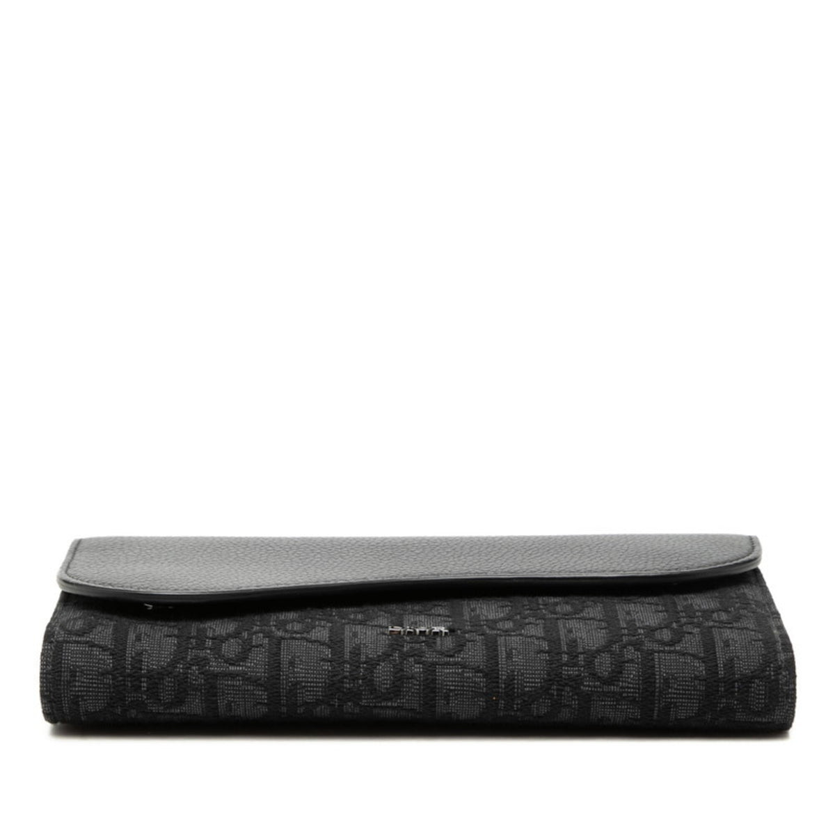 Christian Dior Black Canvas Leather Long Wallet (Bi-Fold) (Pre-Owned)