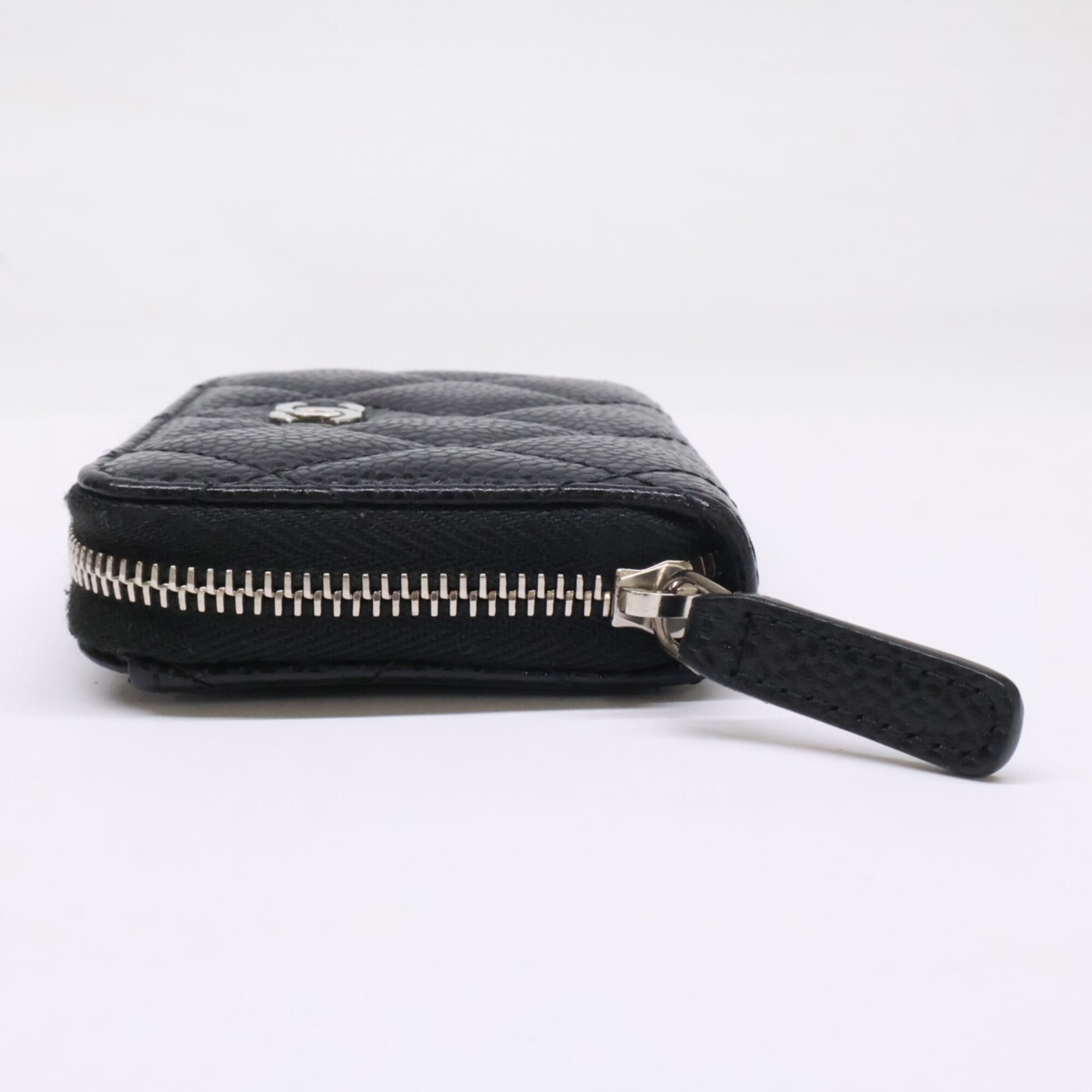 Chanel Black Grained Calfskin Coin Purse/Coin Case (Pre-Owned)