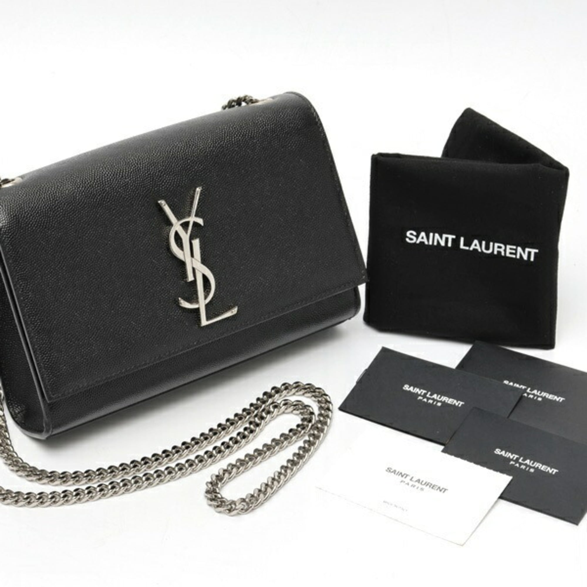 Saint Laurent Black Leather Shoulder Bag (Pre-Owned)